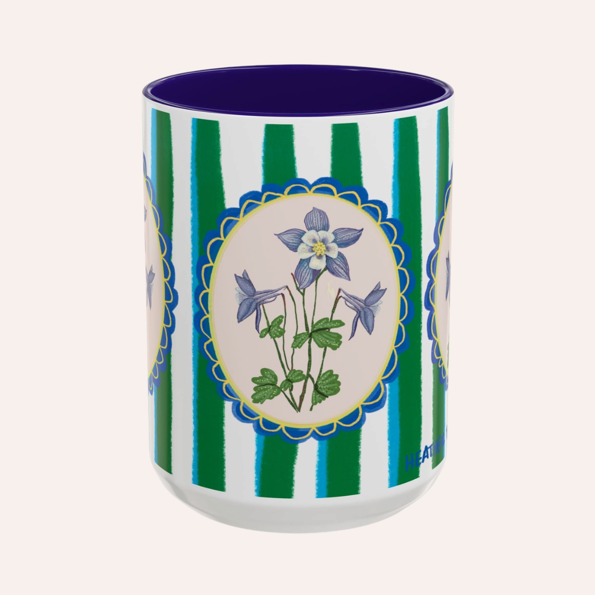Blue Columbine Coffee Mug 15oz