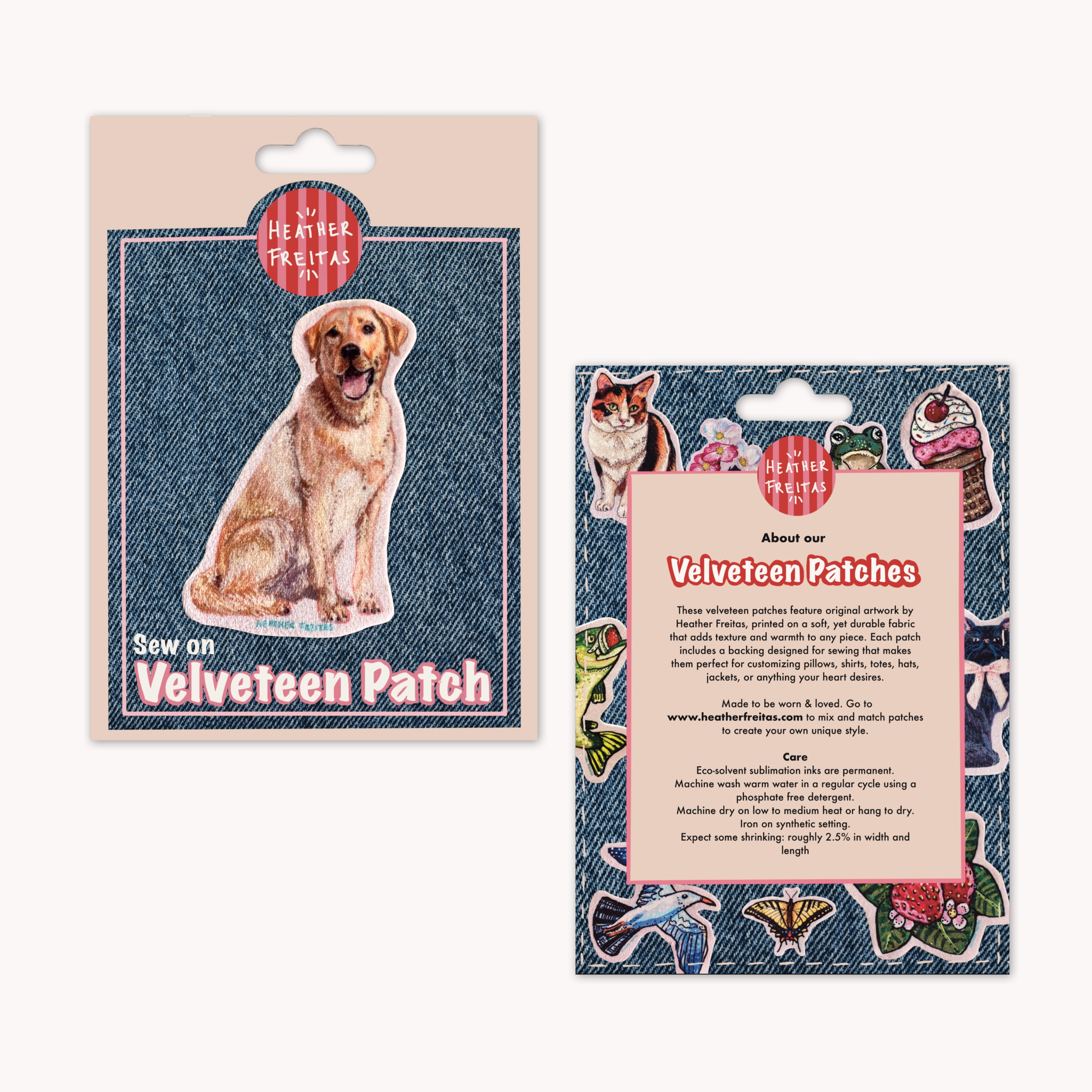 Yellow Labrador Dog - Sew On Velveteen Patch