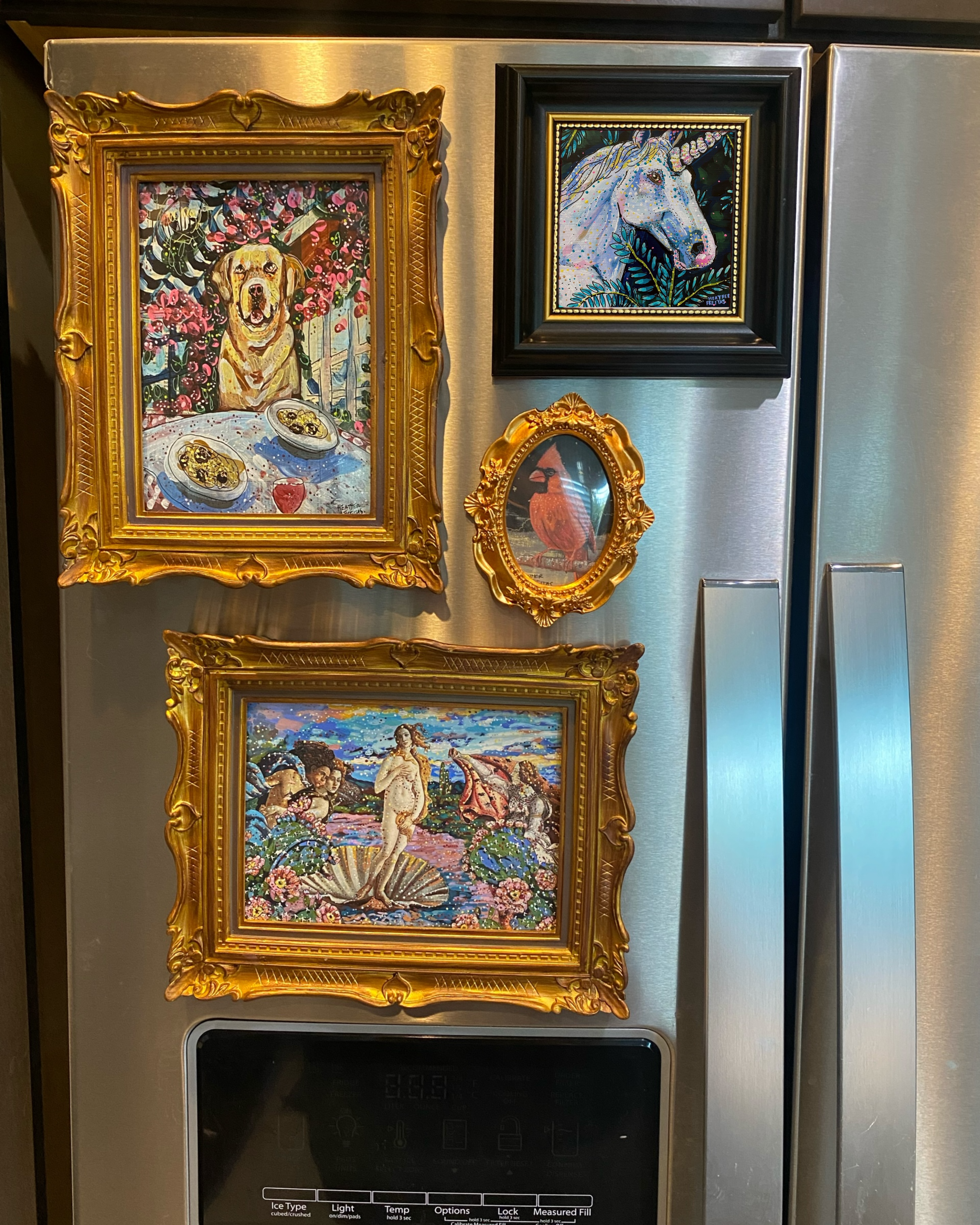 Emerald Unicorn Framed Magnet ( Medium )