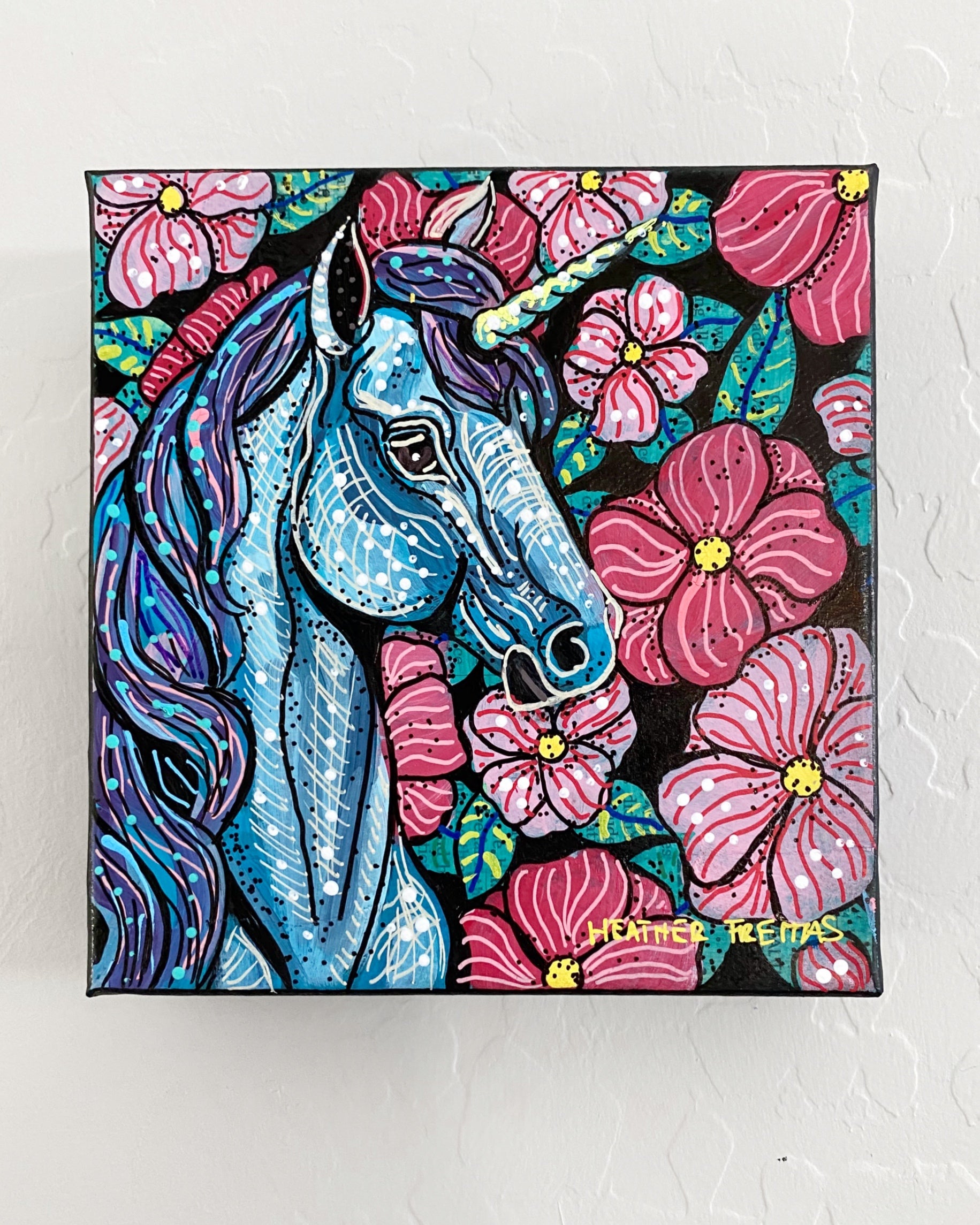 Passion Floral Unicorn ( Original Painting )