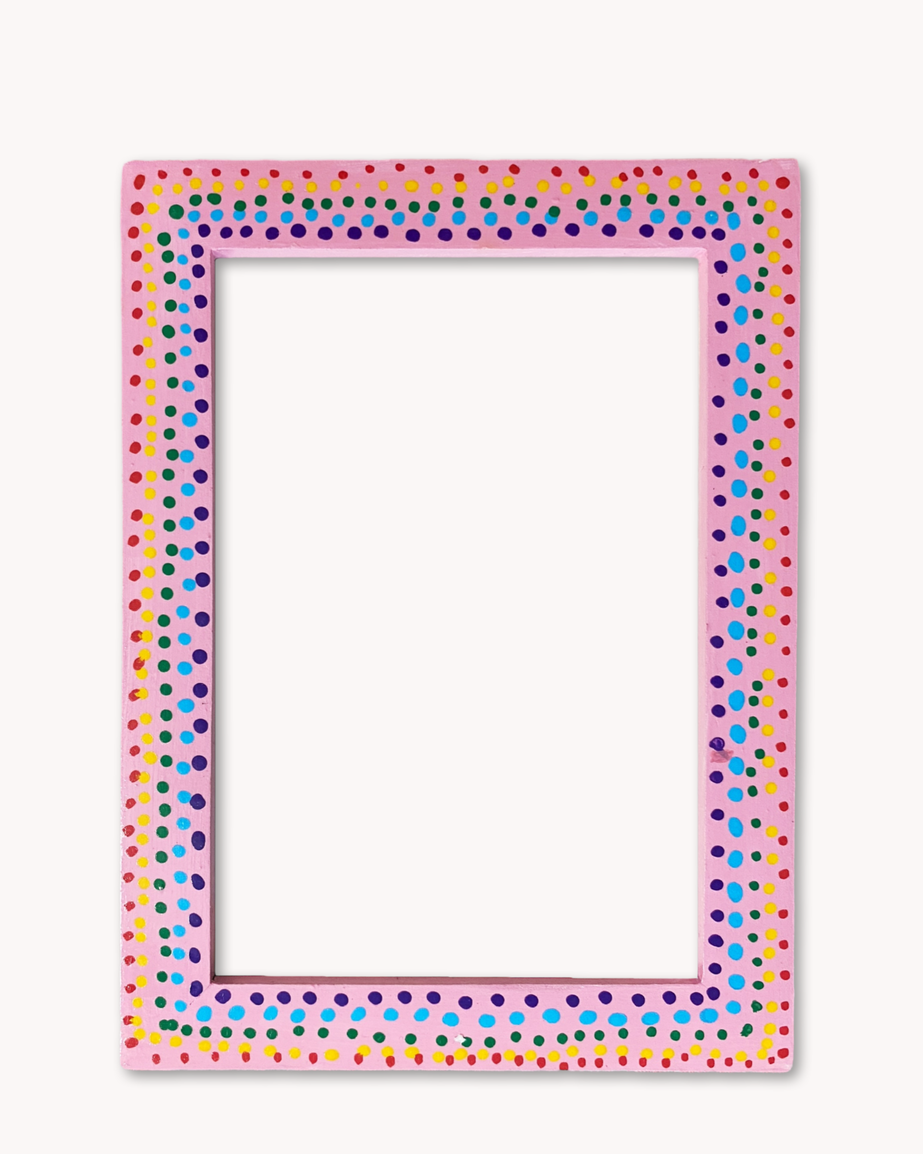 Pink Party Polka Dot ( Hand Painted Frame 4x6 inch)