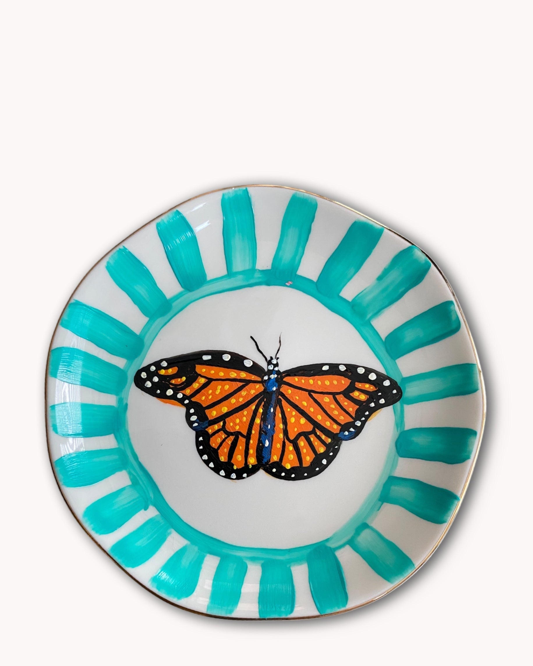Monarch Hand Painted 4.5 in Trinket Tray