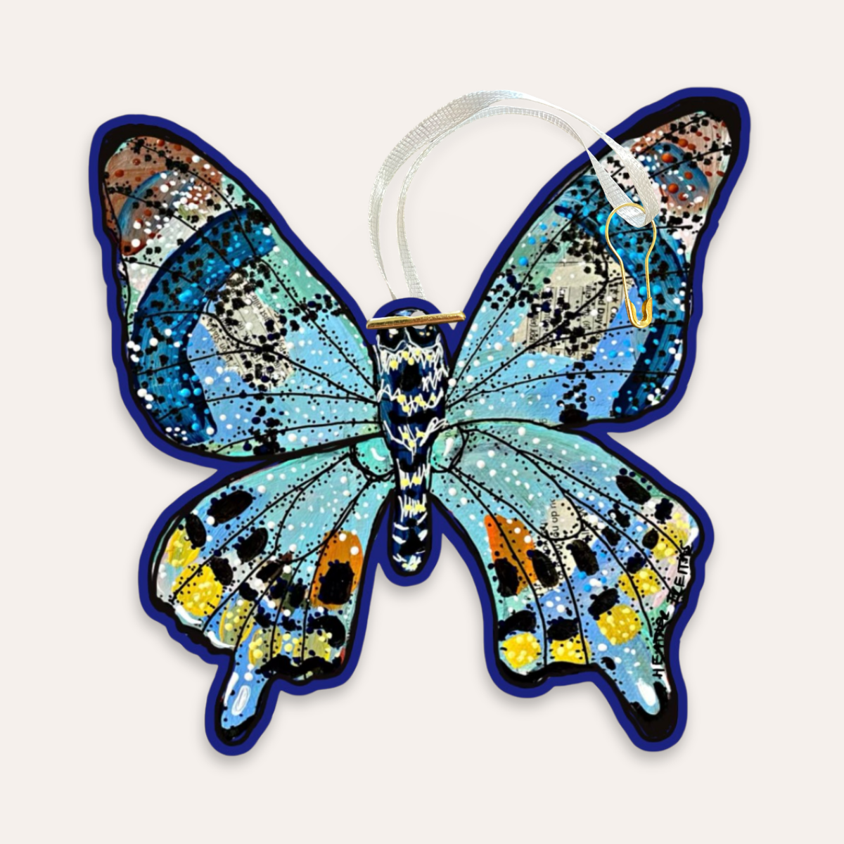 Ice Blue Butterfly Gift Tag