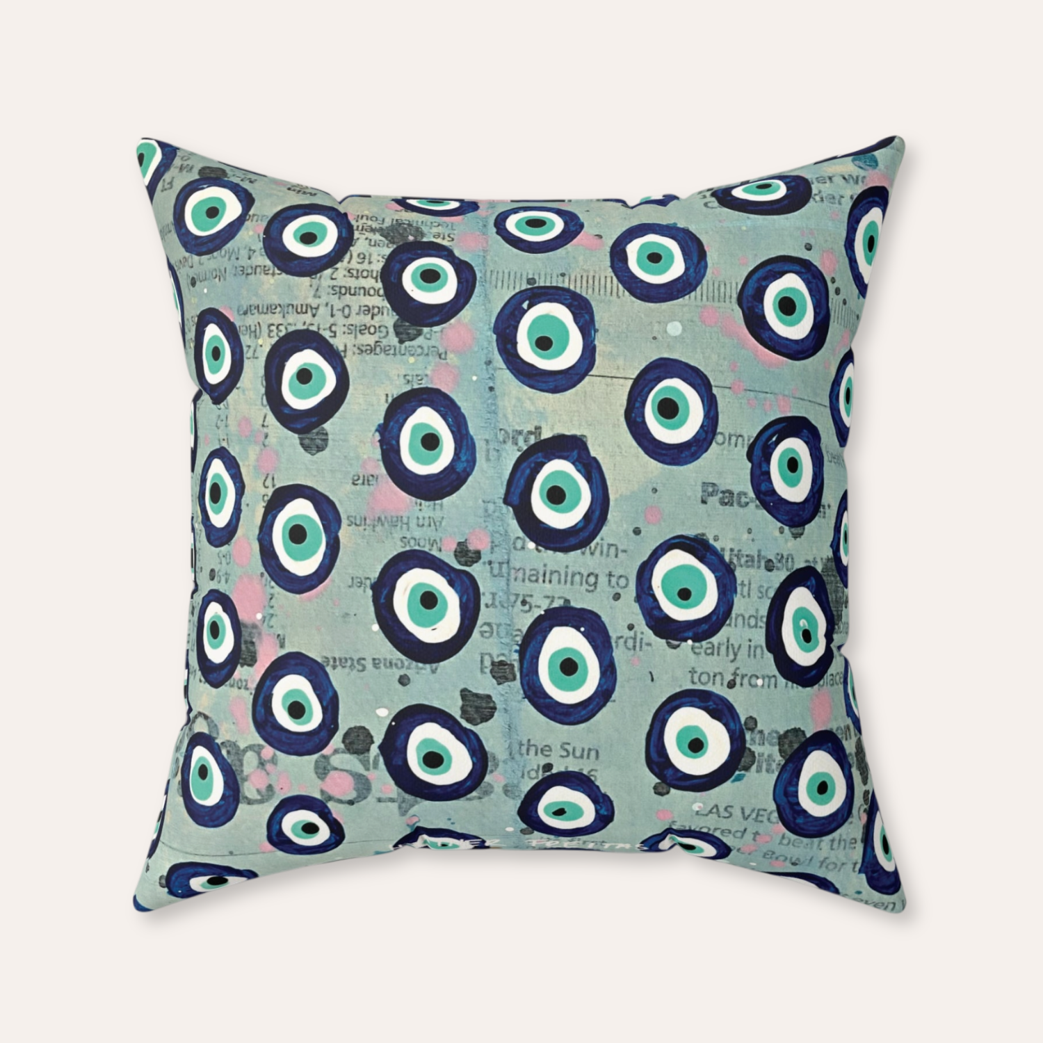 Evil Eye Blues Velveteen Throw Pillow