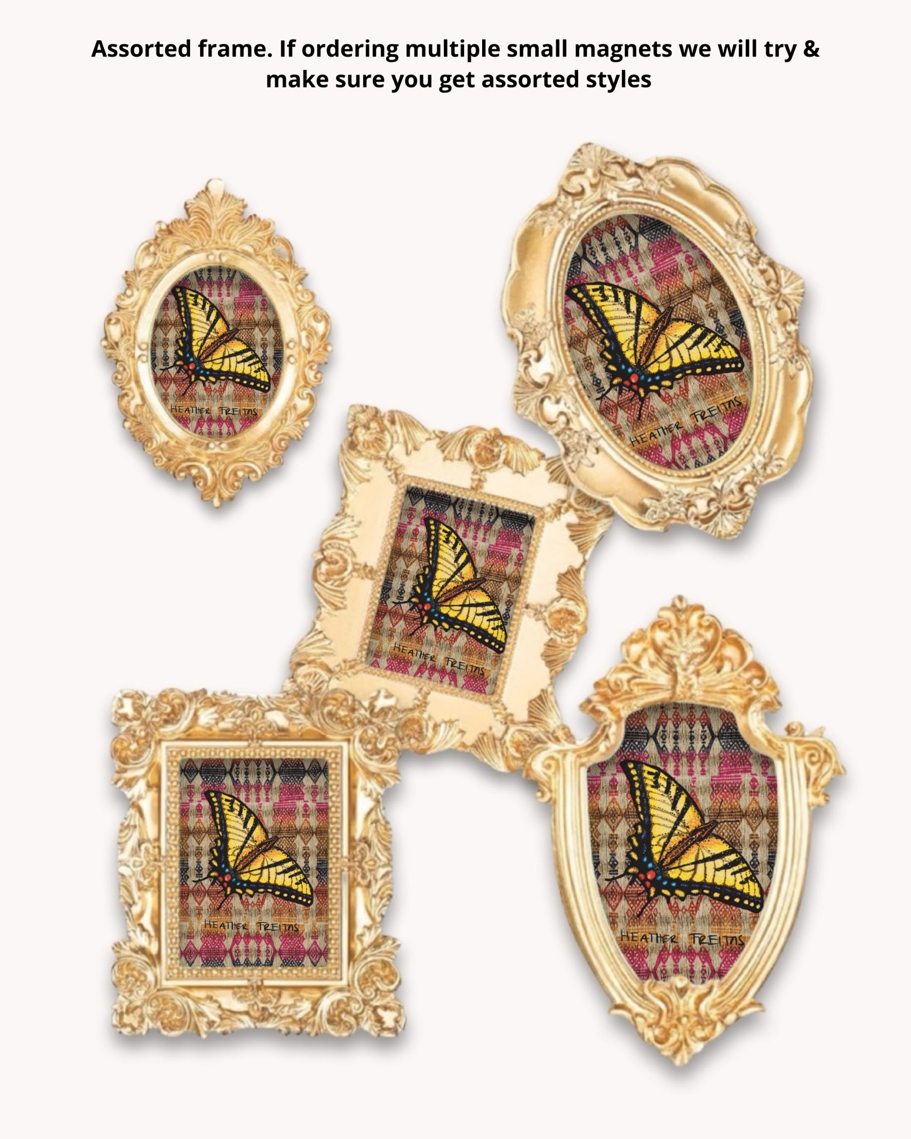 Two-tailed Swallowtail Butterfly Framed Magnet be ( Small )