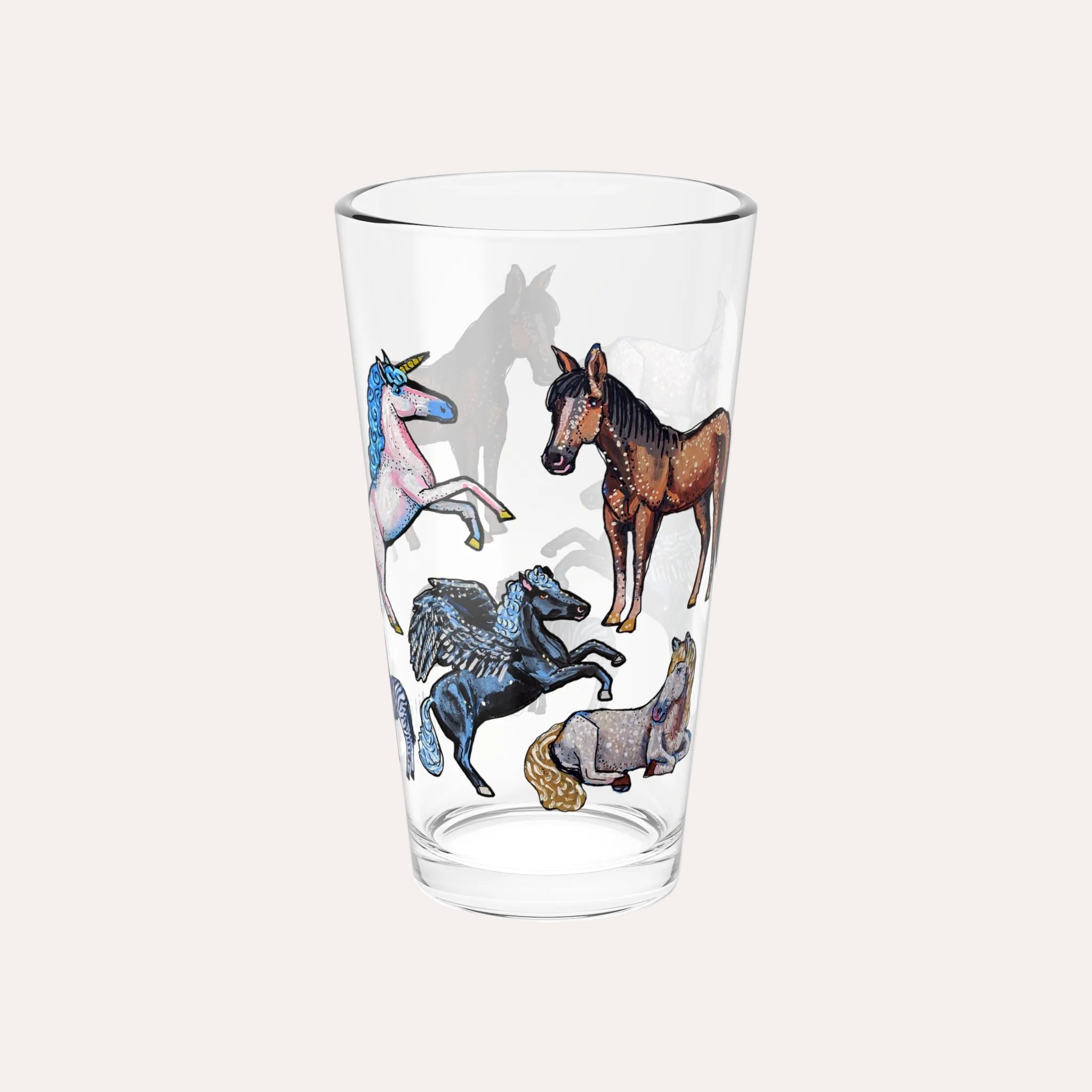 Horses 16oz Collectors Glass