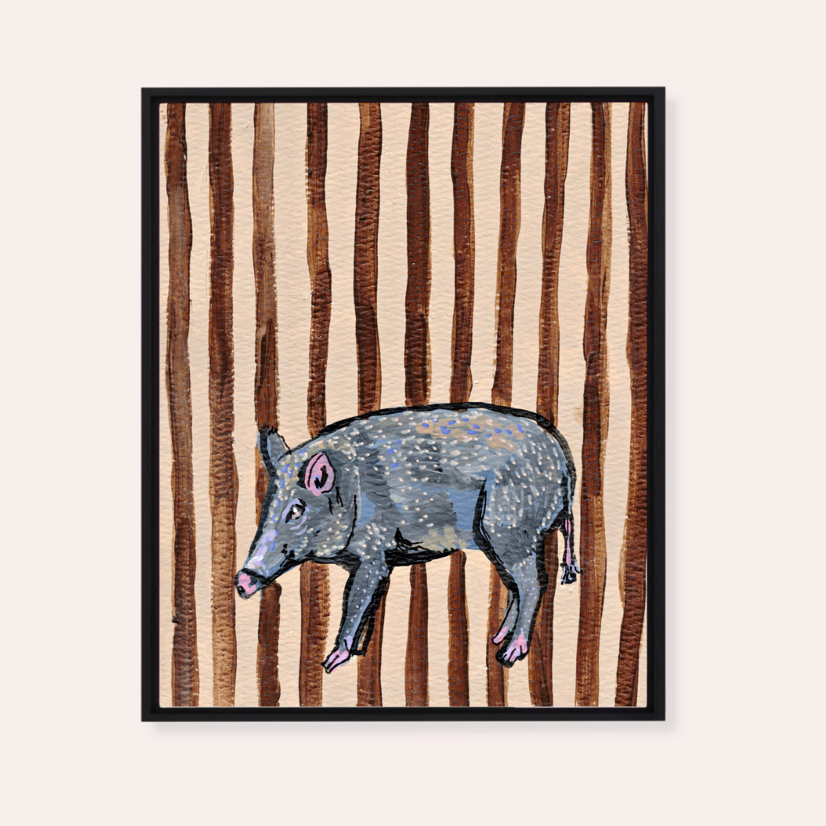 Javelina Framed Fine Art Canvas Print