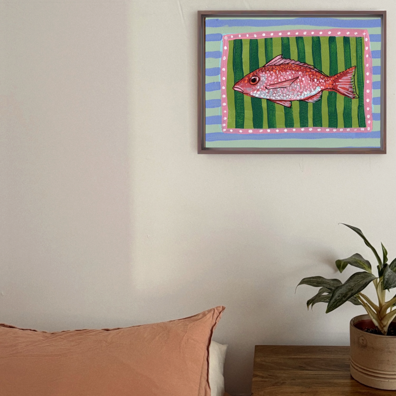 Red Snapper Framed Fine Art Canvas Print