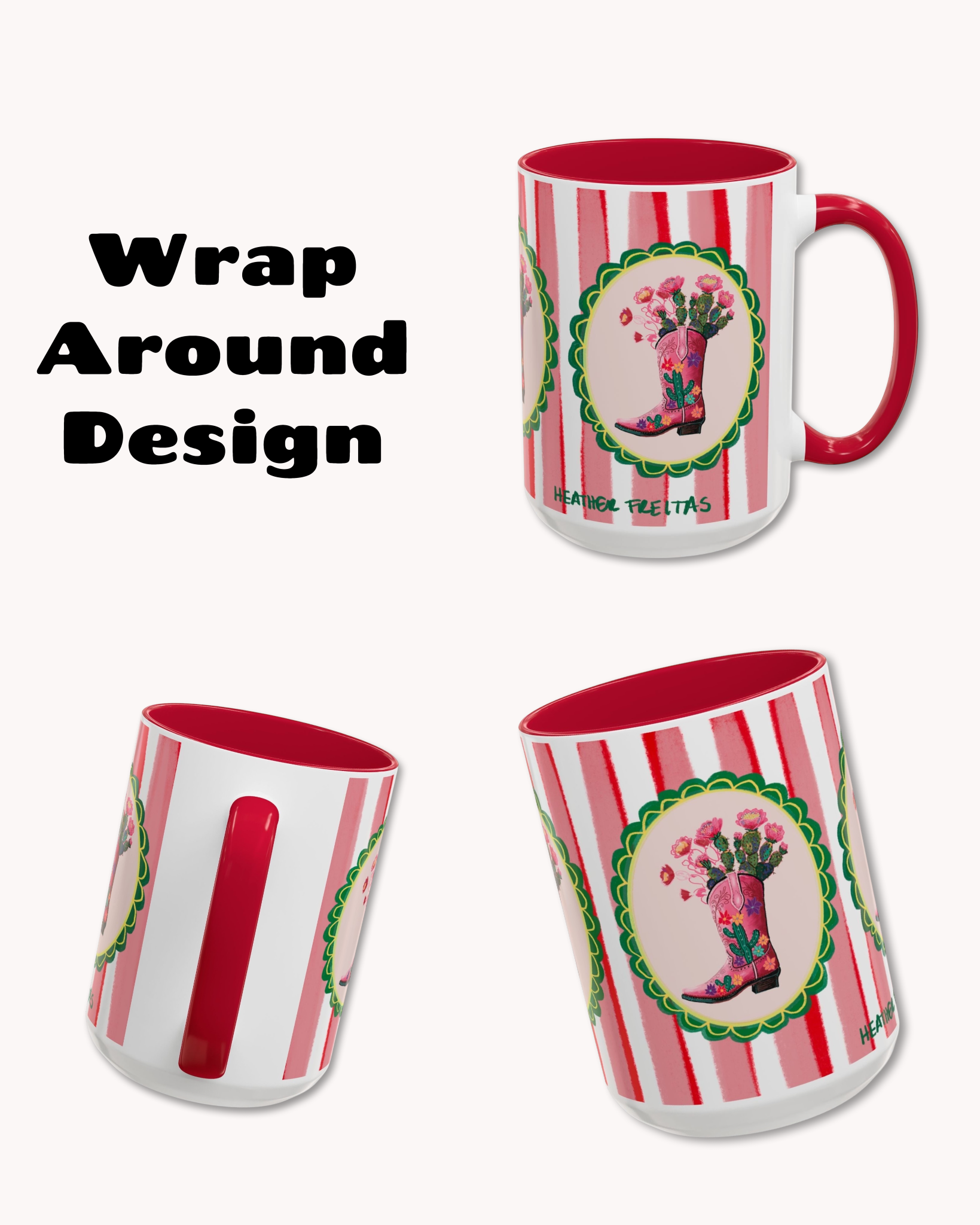 Cowgirl Boot Coffee Mug 15oz
