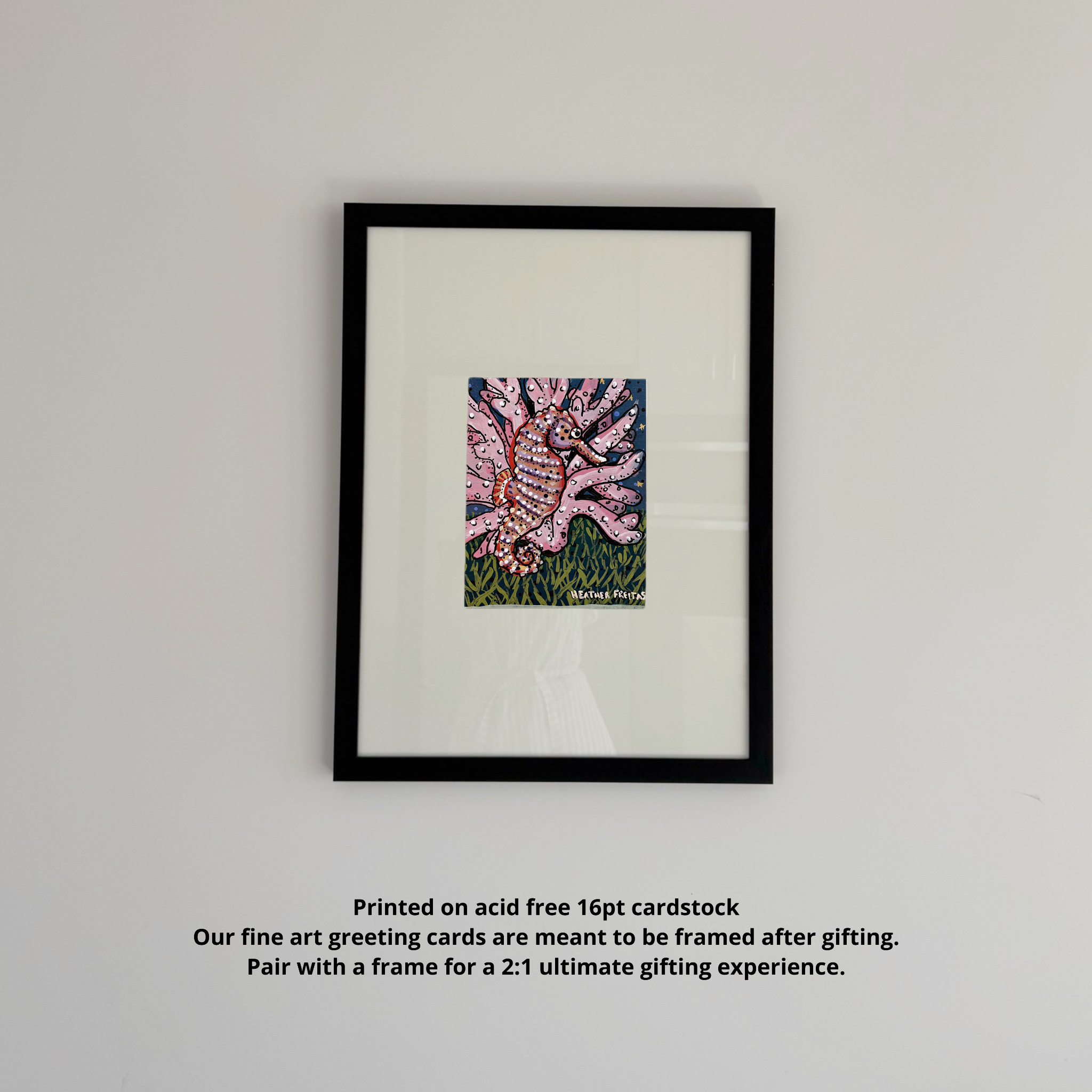 Starry Night Seahorse Fine Art Greeting Card