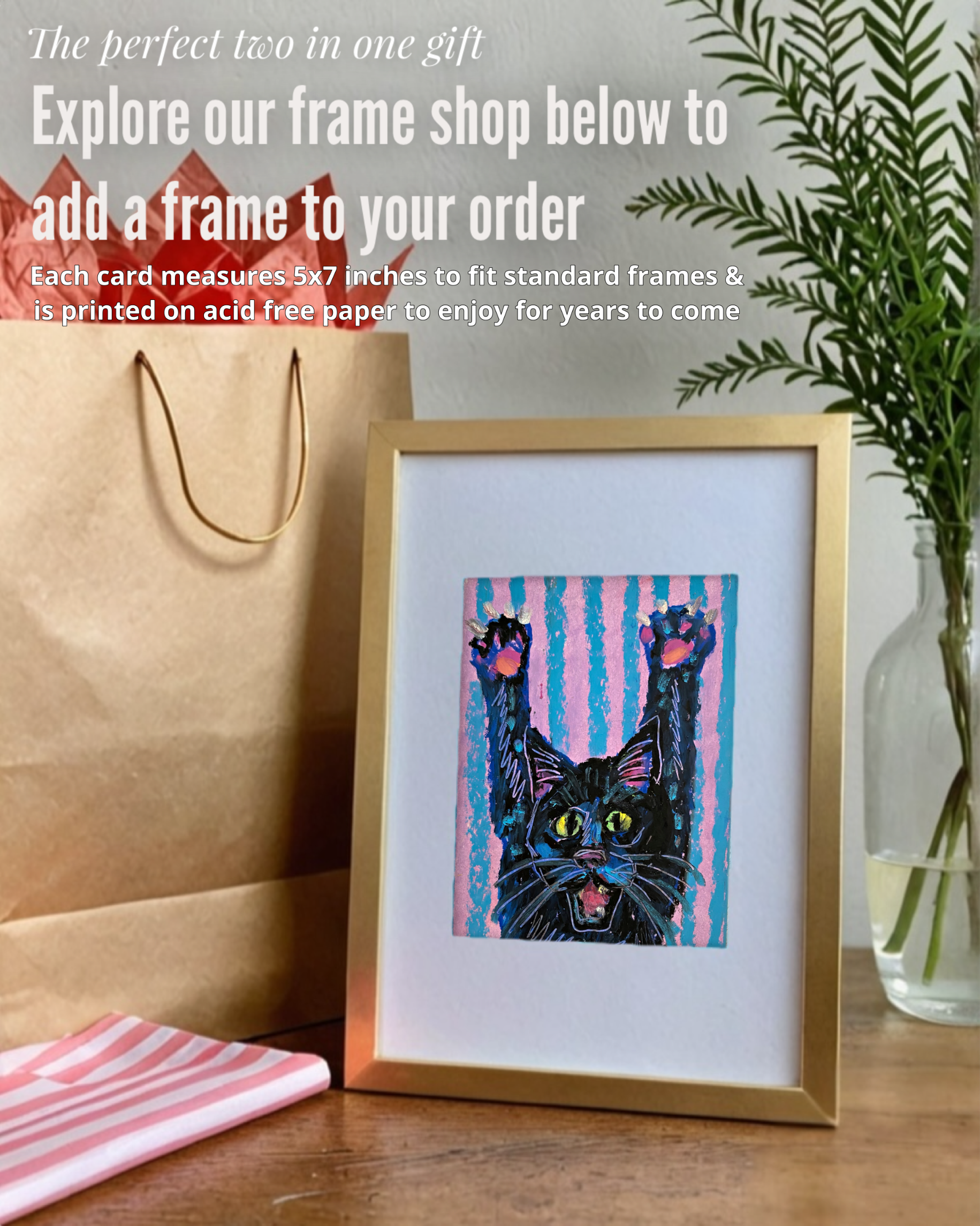Black Cat Scratch - Greeting Card / Fine Art Print
