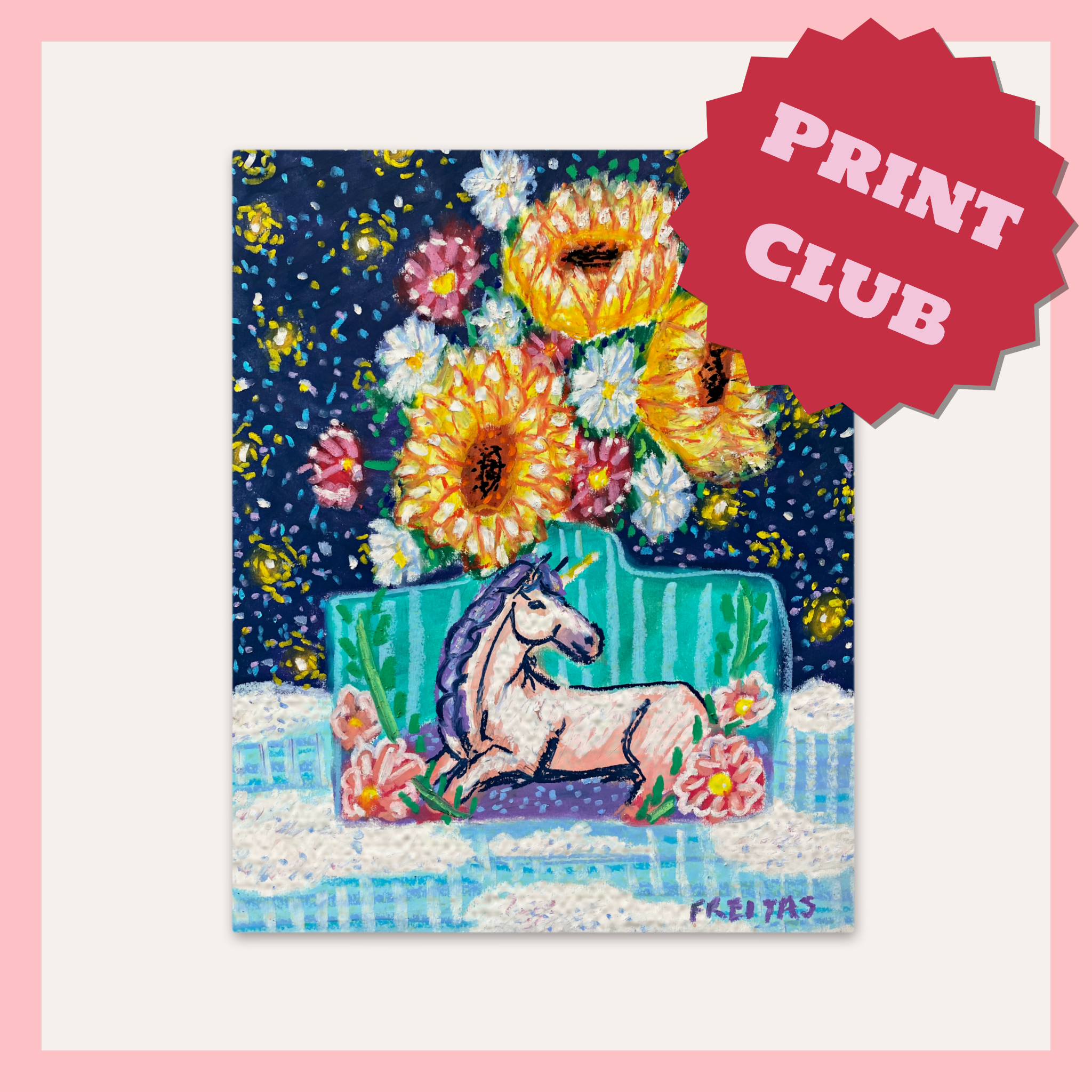 Print Club ( 5x7 inch Embellised Rolled Canvas Print )