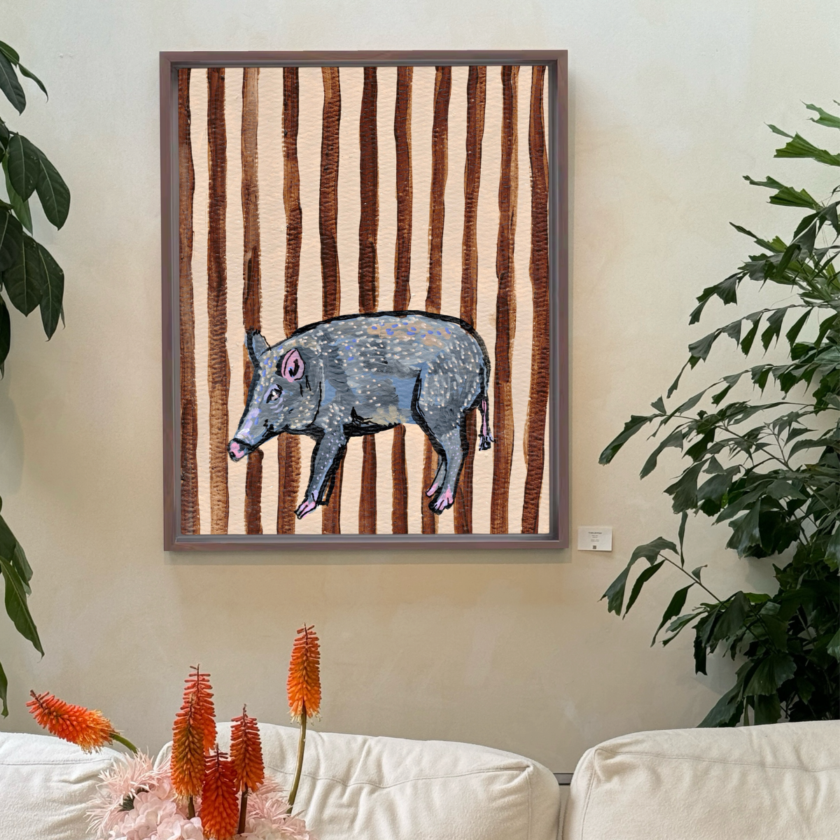 Javelina Framed Fine Art Canvas Print