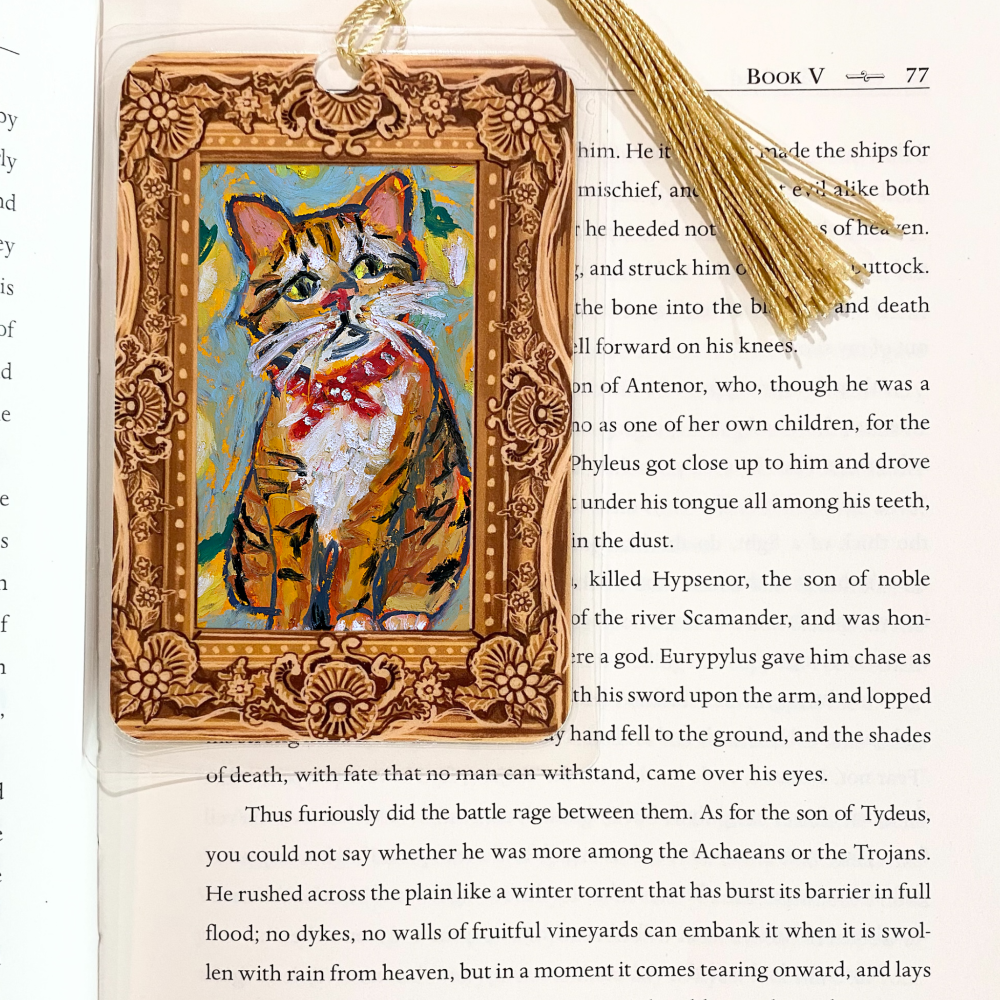Lemon Cat Fine Art Painting Bookmark