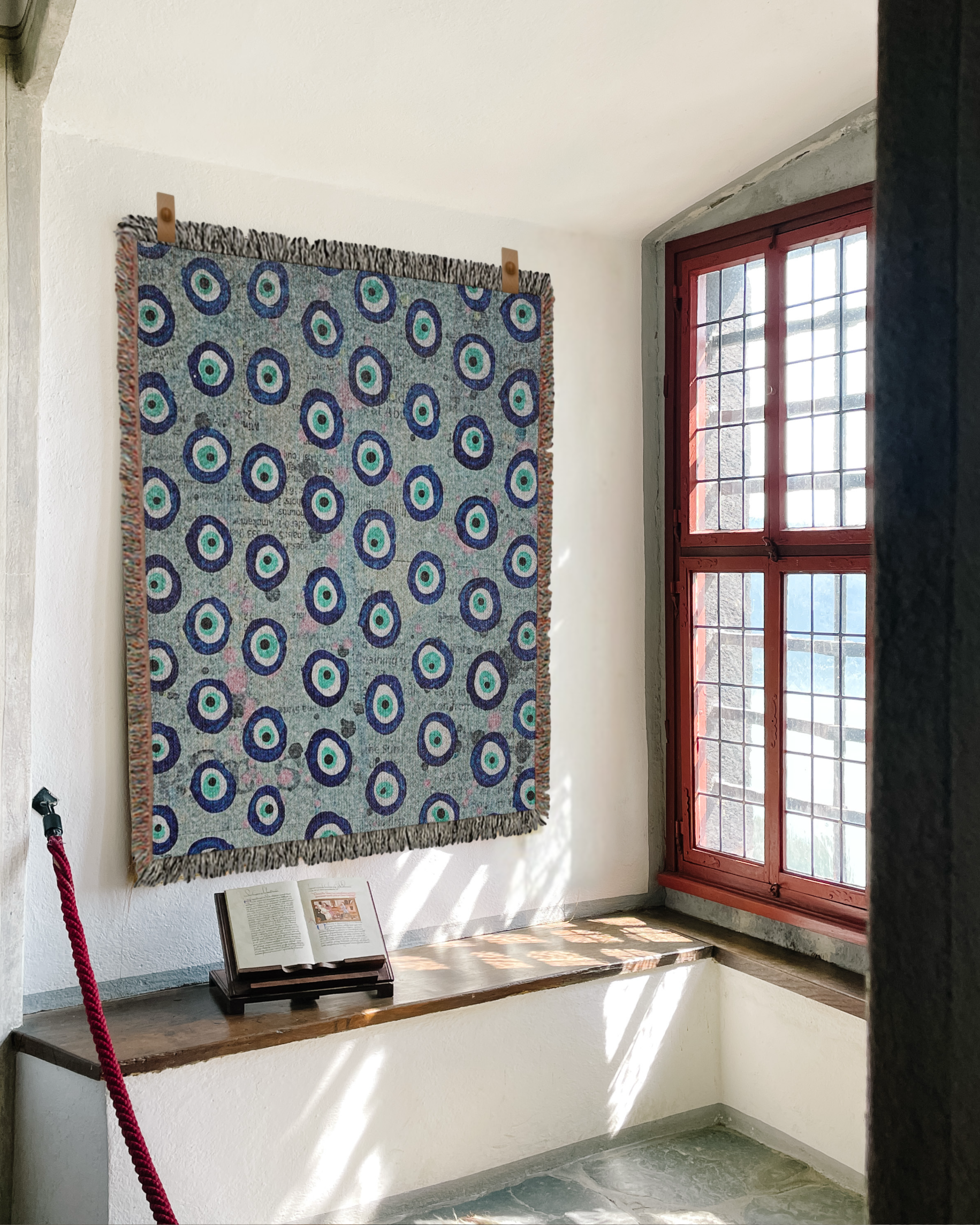 Evil Eye Blues Woven Blanket