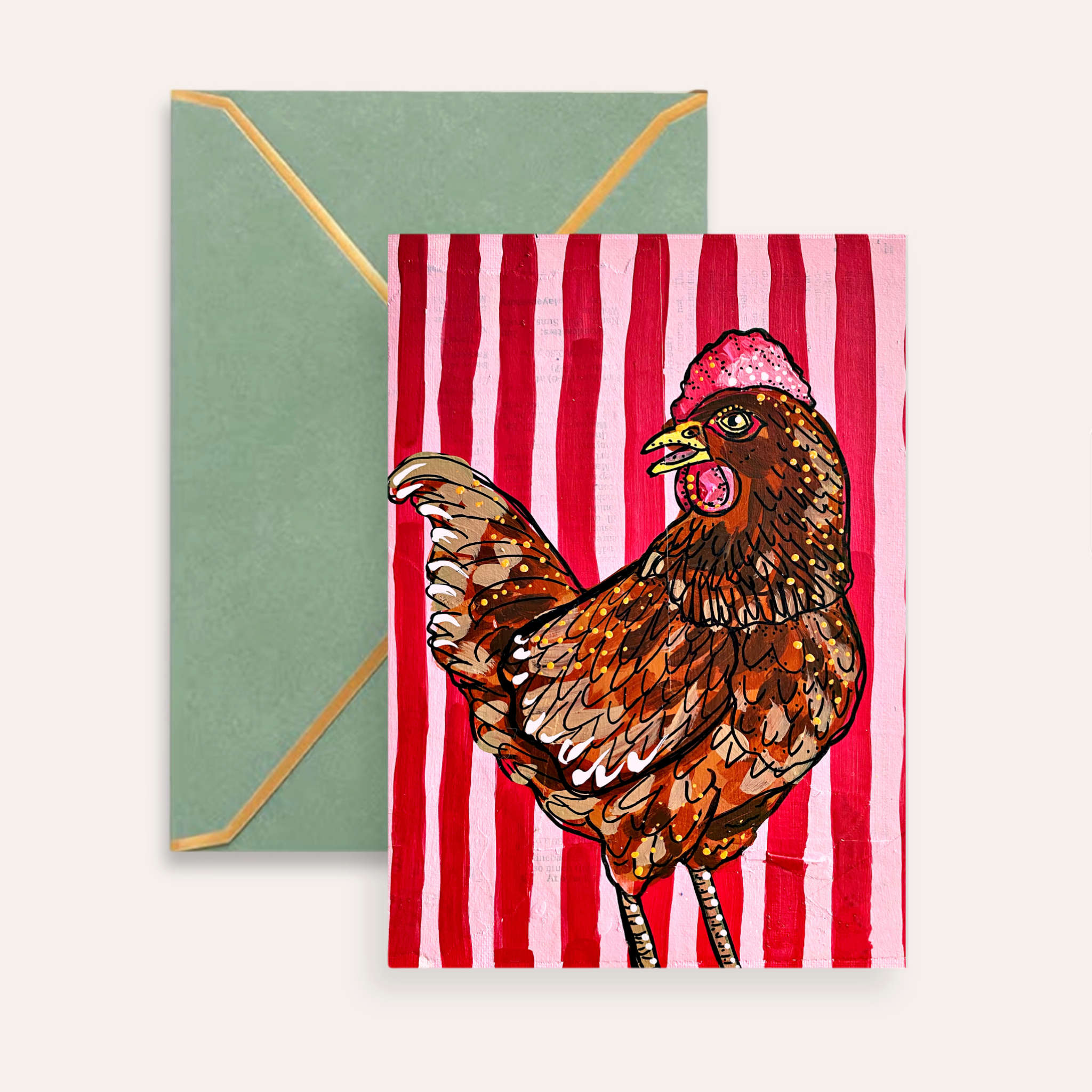 Brown Chicken Fine Art Greeting Card