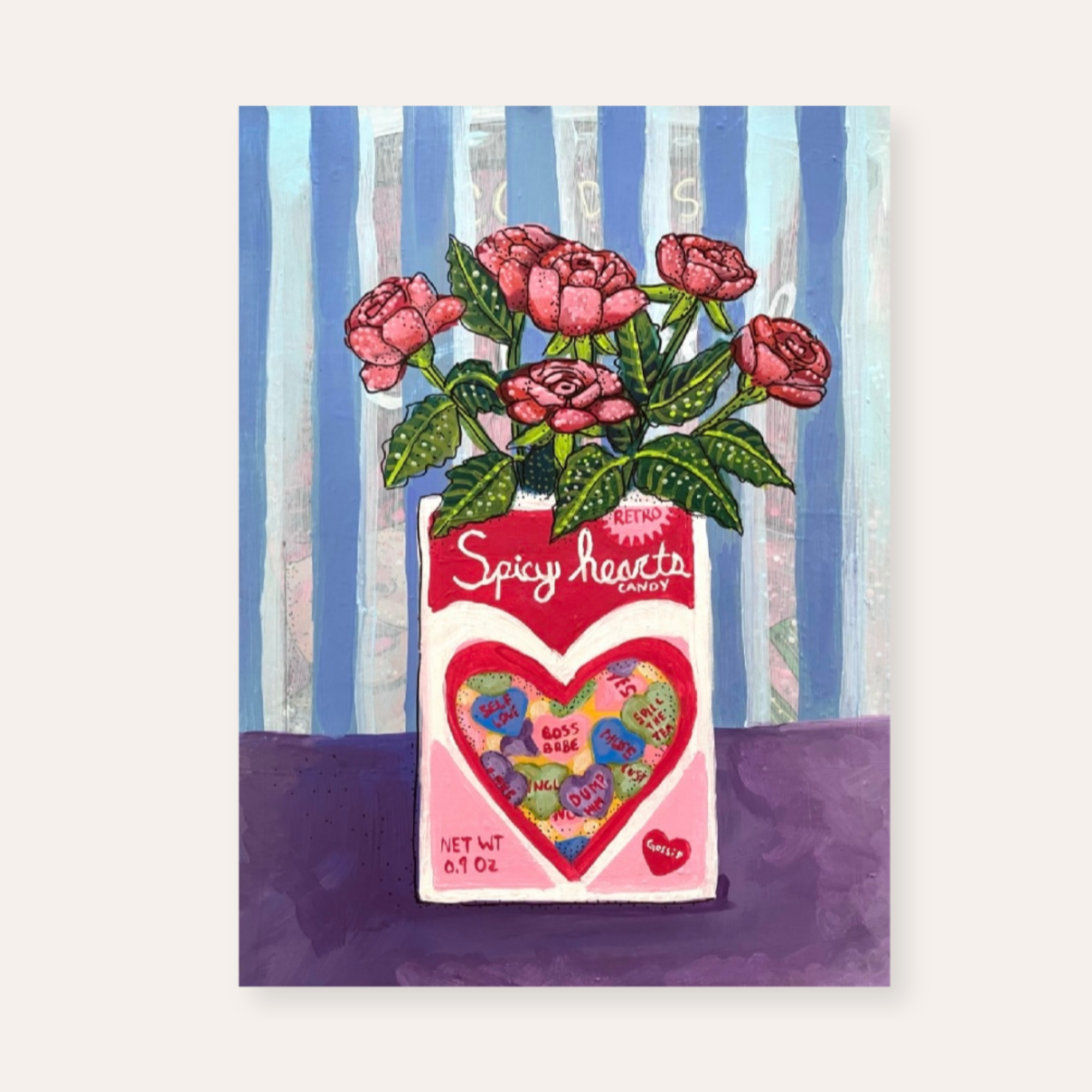 Spicy Hearts Bouquet ( Original Painting )