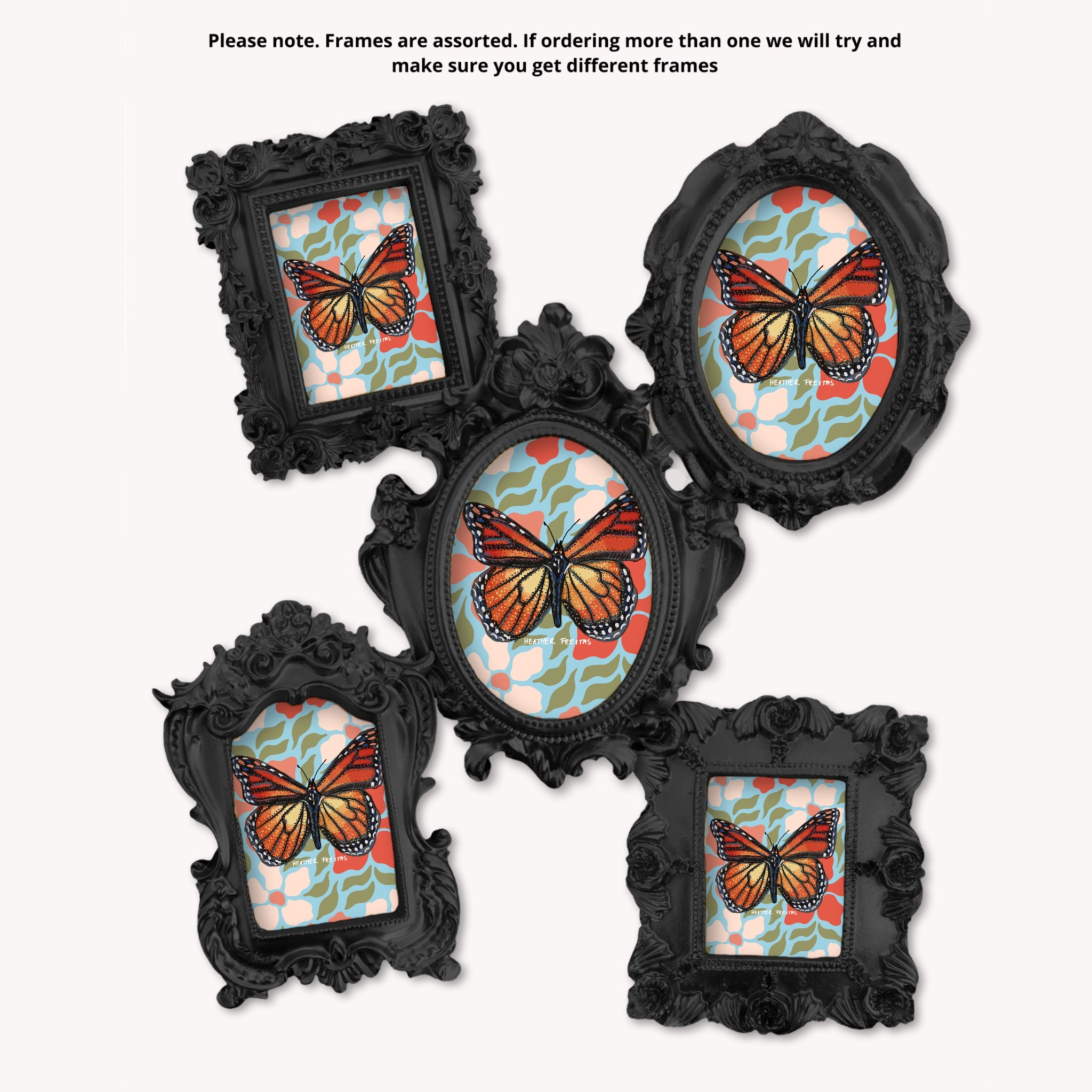 Monarch Butterfly Framed Small Magnet