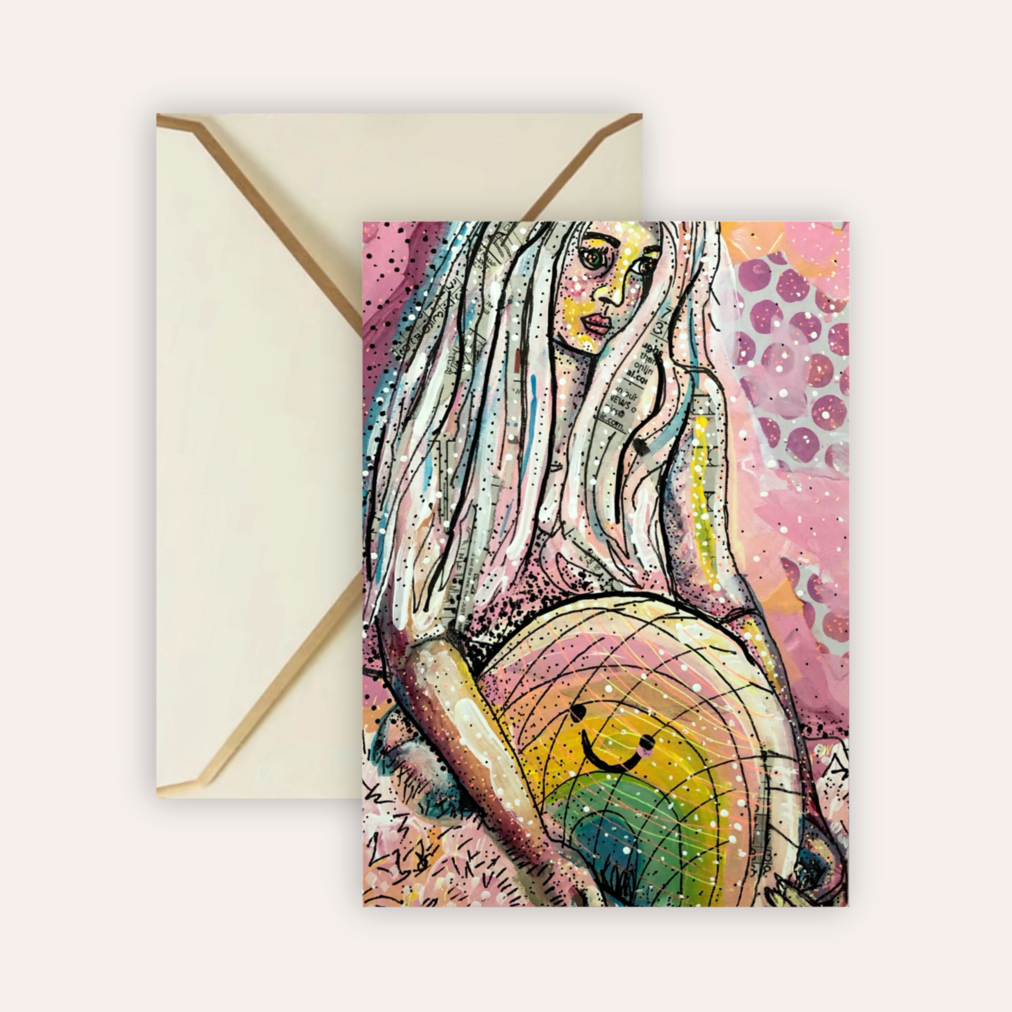 Rainbow Pillow Fine Art Greeting Card