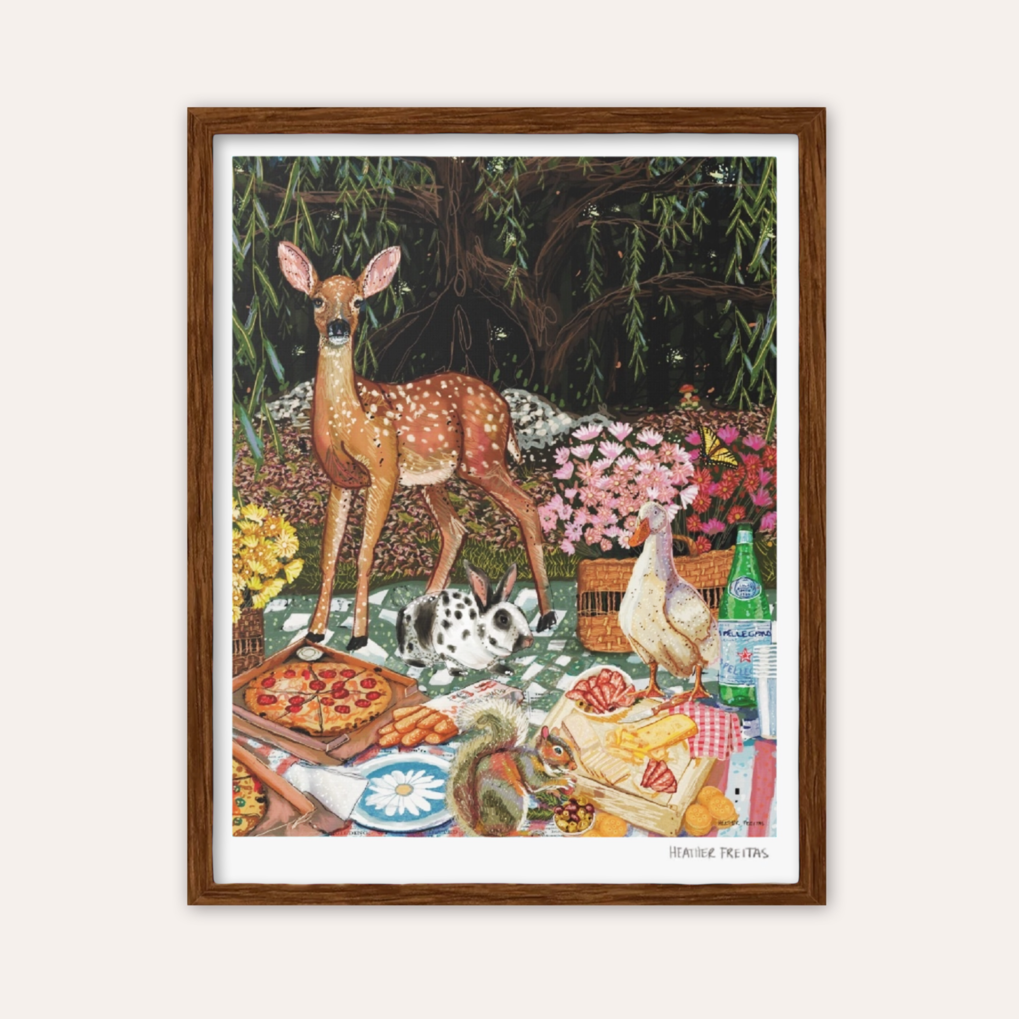 Woodland Creatures Picnic Fine Art Print