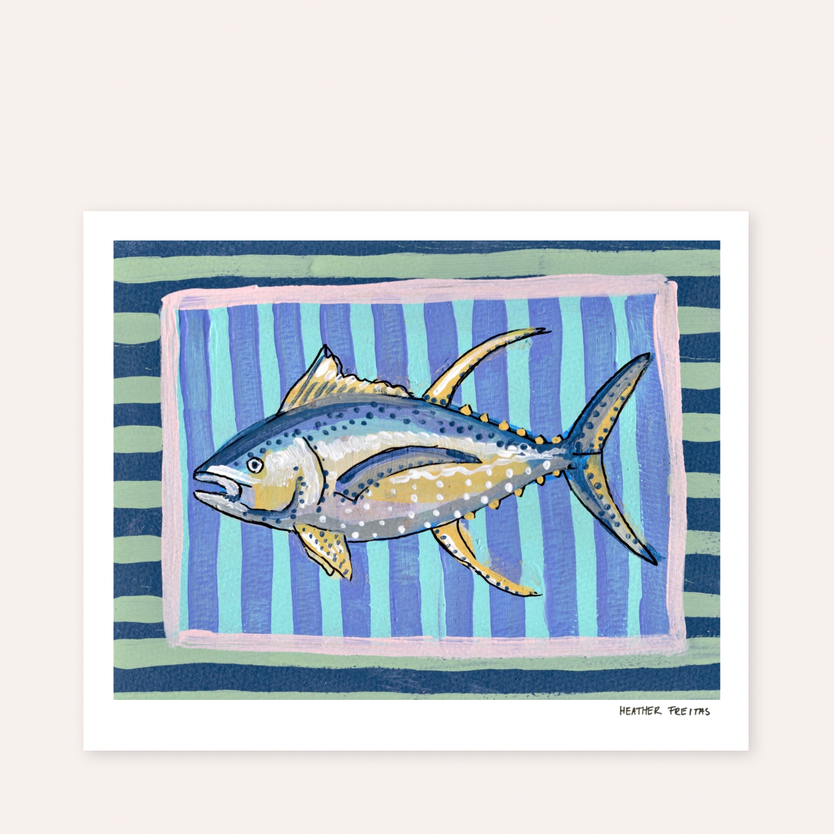 Yellow Fin Tuna Hand Signed Fine Art Print