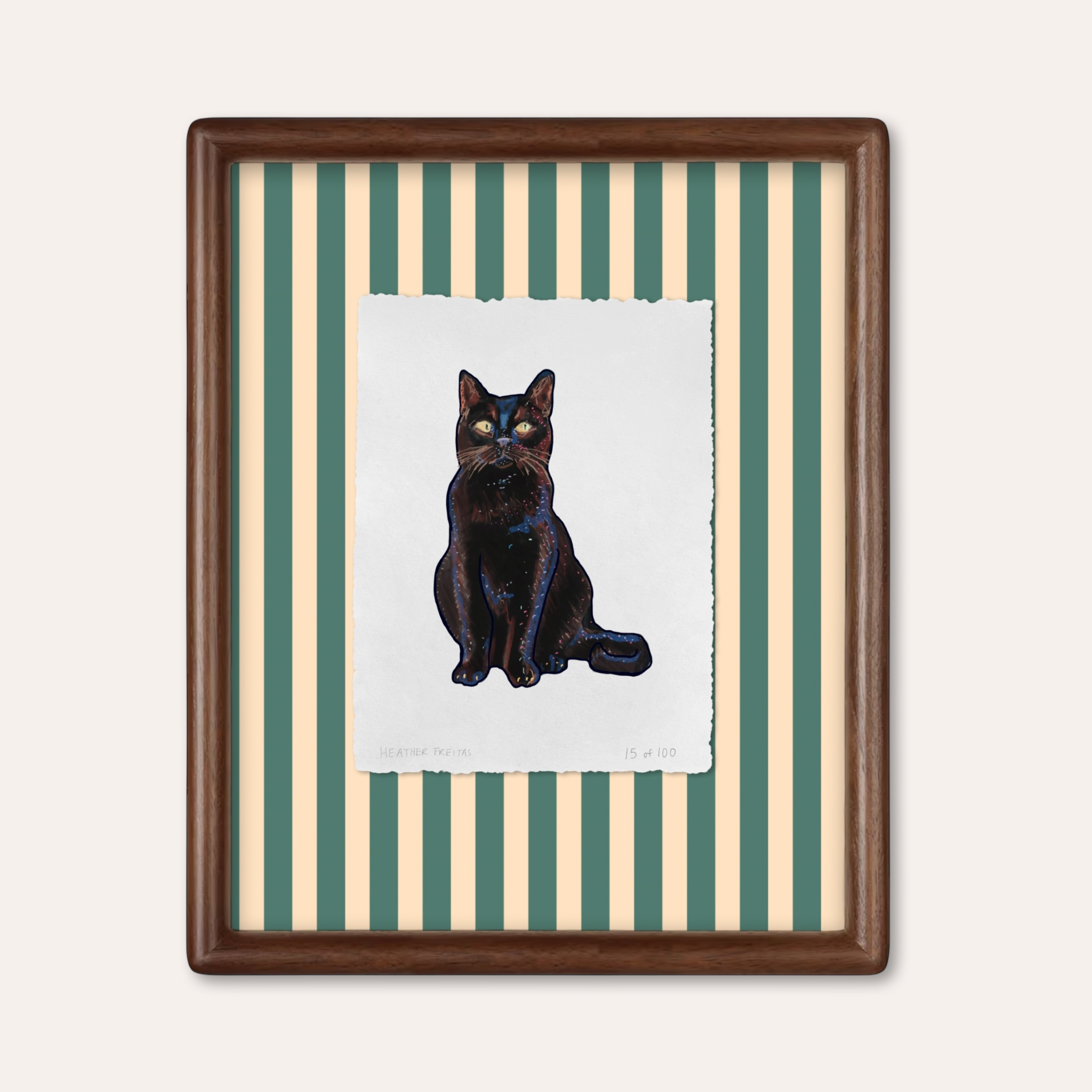 Black Kitty Limited Edition Framed Print