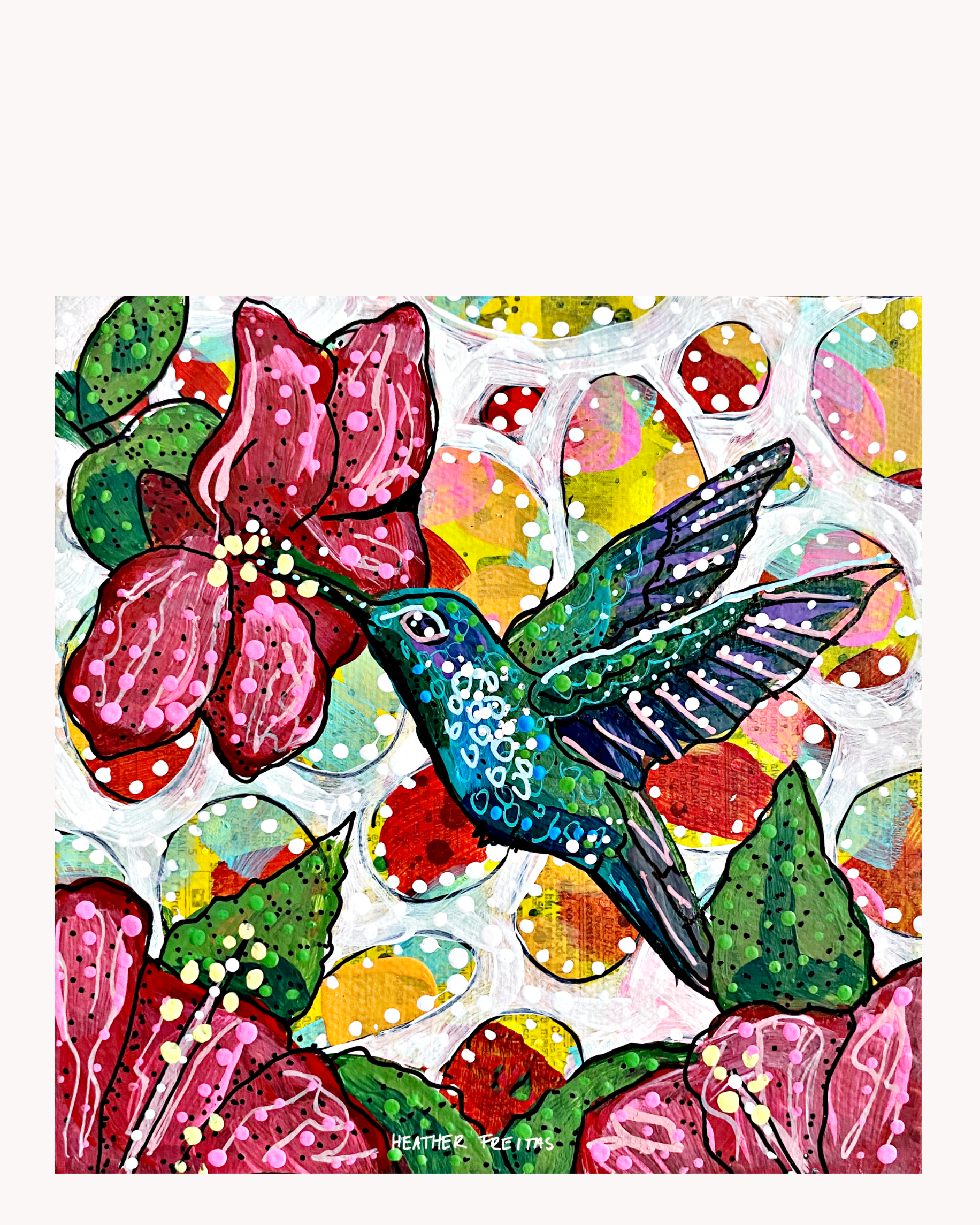 Hibiscus Hummingbird Acrylic Tray