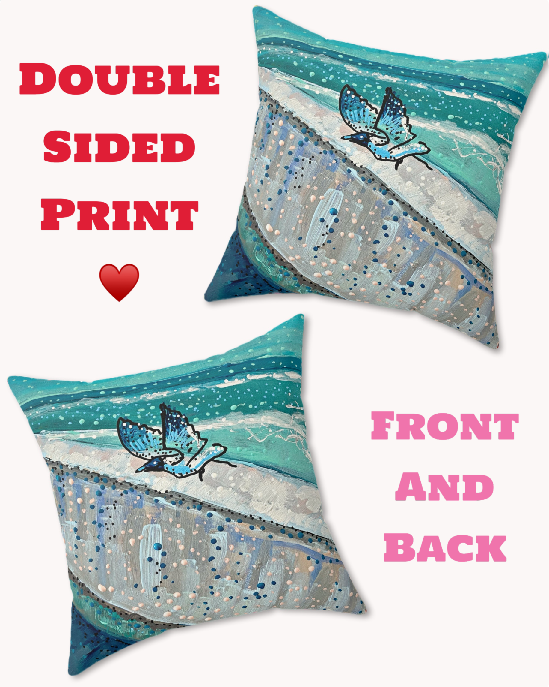 Ocean Breeze Decorative Faux Suede Throw Pillow