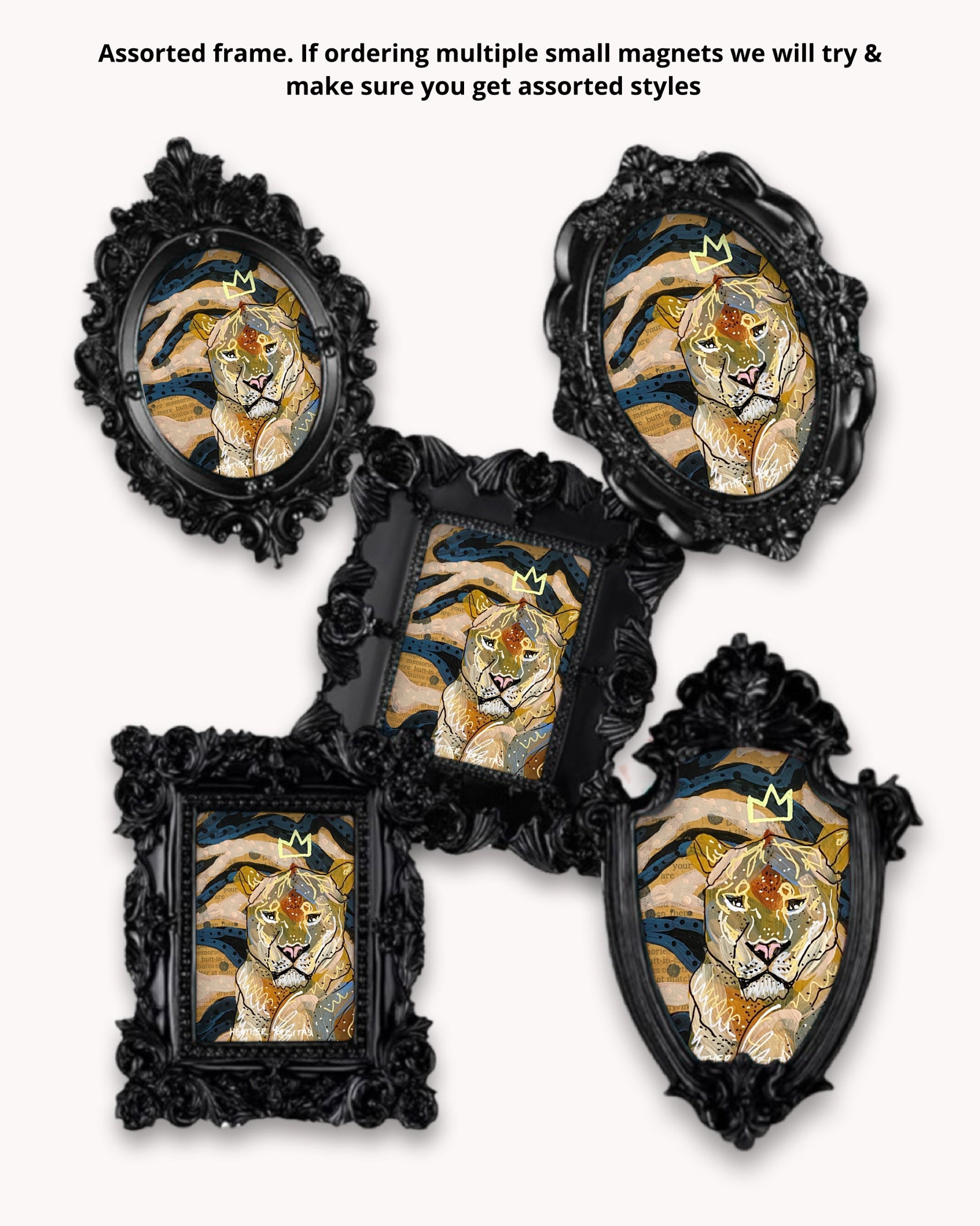 Queen Lioness Framed Magnet ( Small )