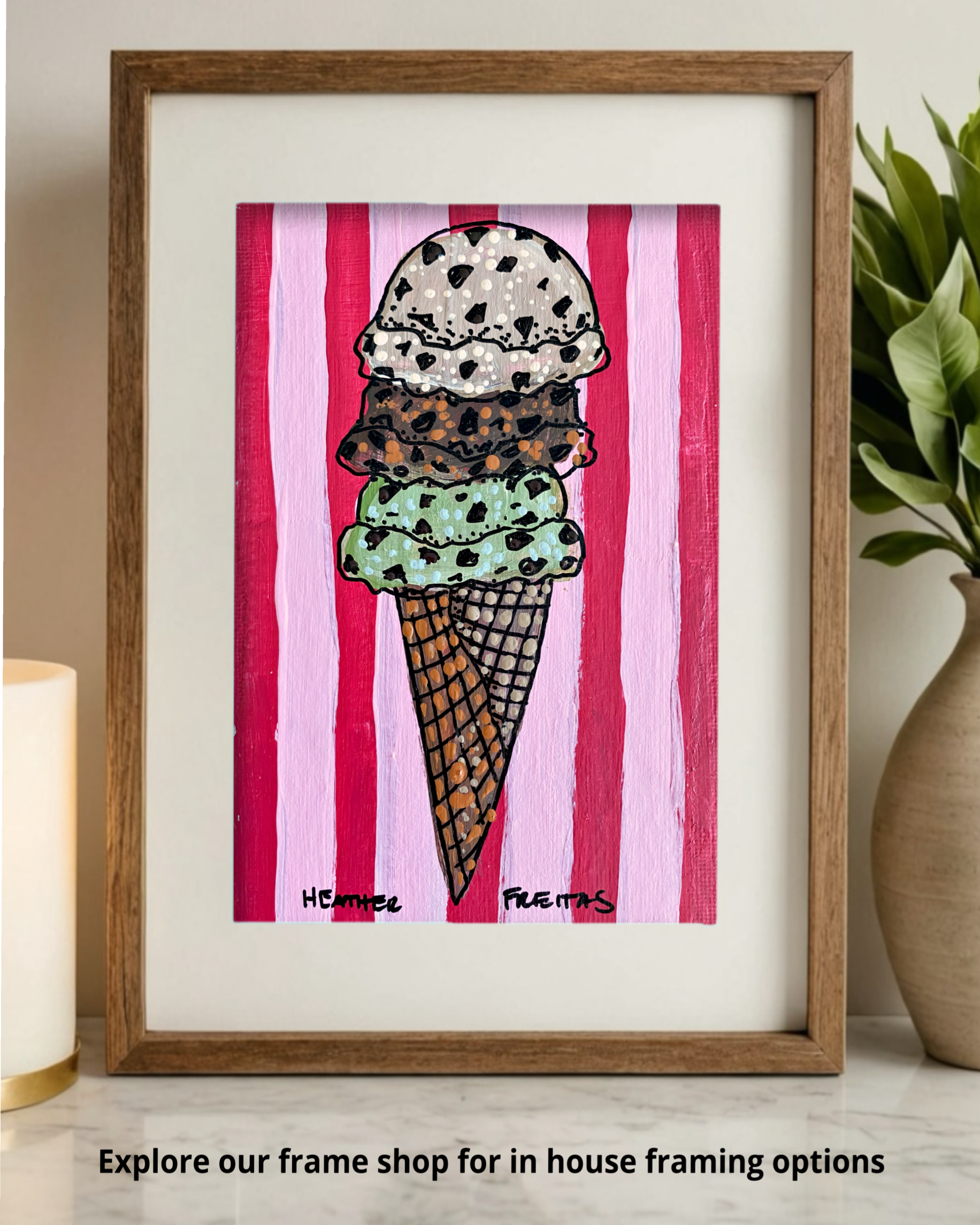 Ice Cream Cone ( Original Painting )