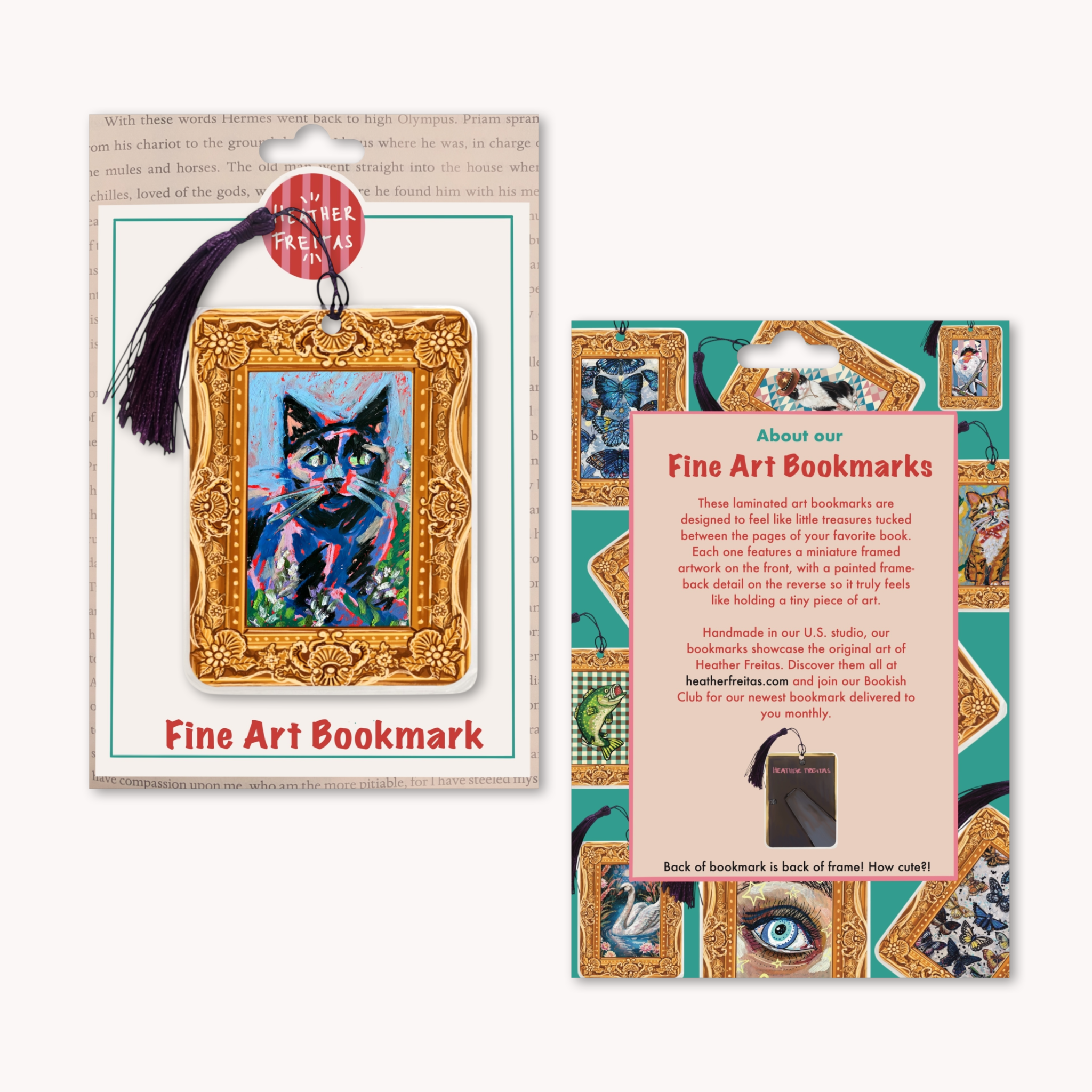 Lilac Cat Fine Art Painting Bookmark