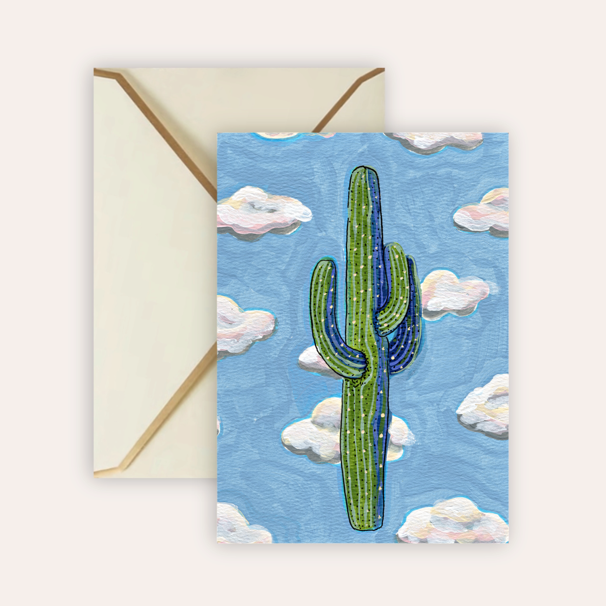 Saguaro Clouds Fine Art Greeting Card