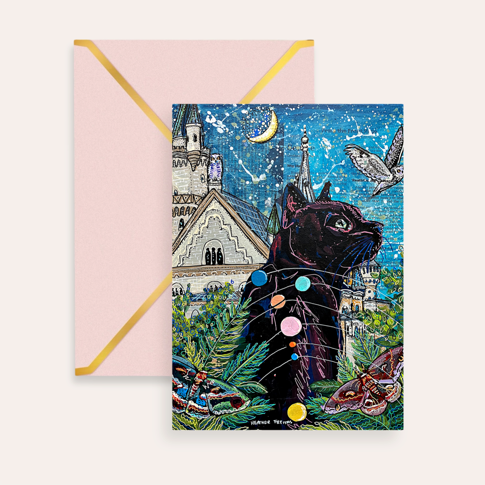 Jupiter Castle Cat Fine Art Greeting Card