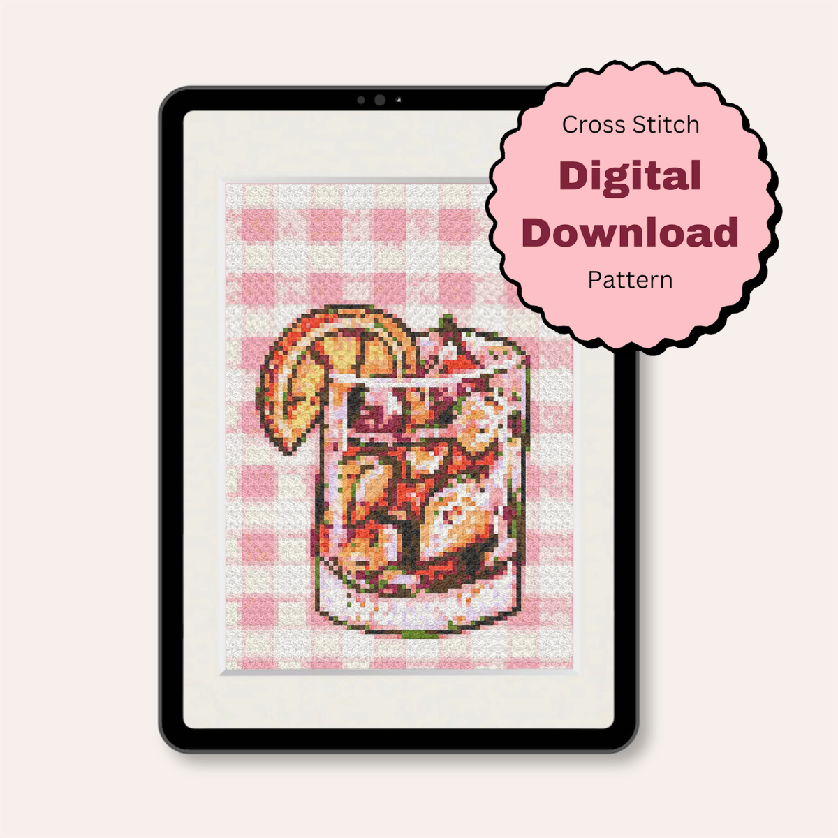 Old Fashioned Counted Cross Stitch Pattern ( Digital Download )
