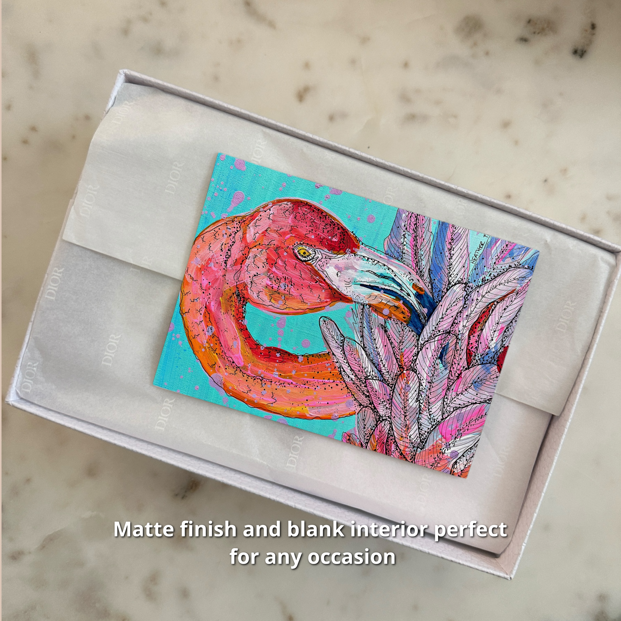 Garnet Flamingo - Greeting Card / Fine Art Print