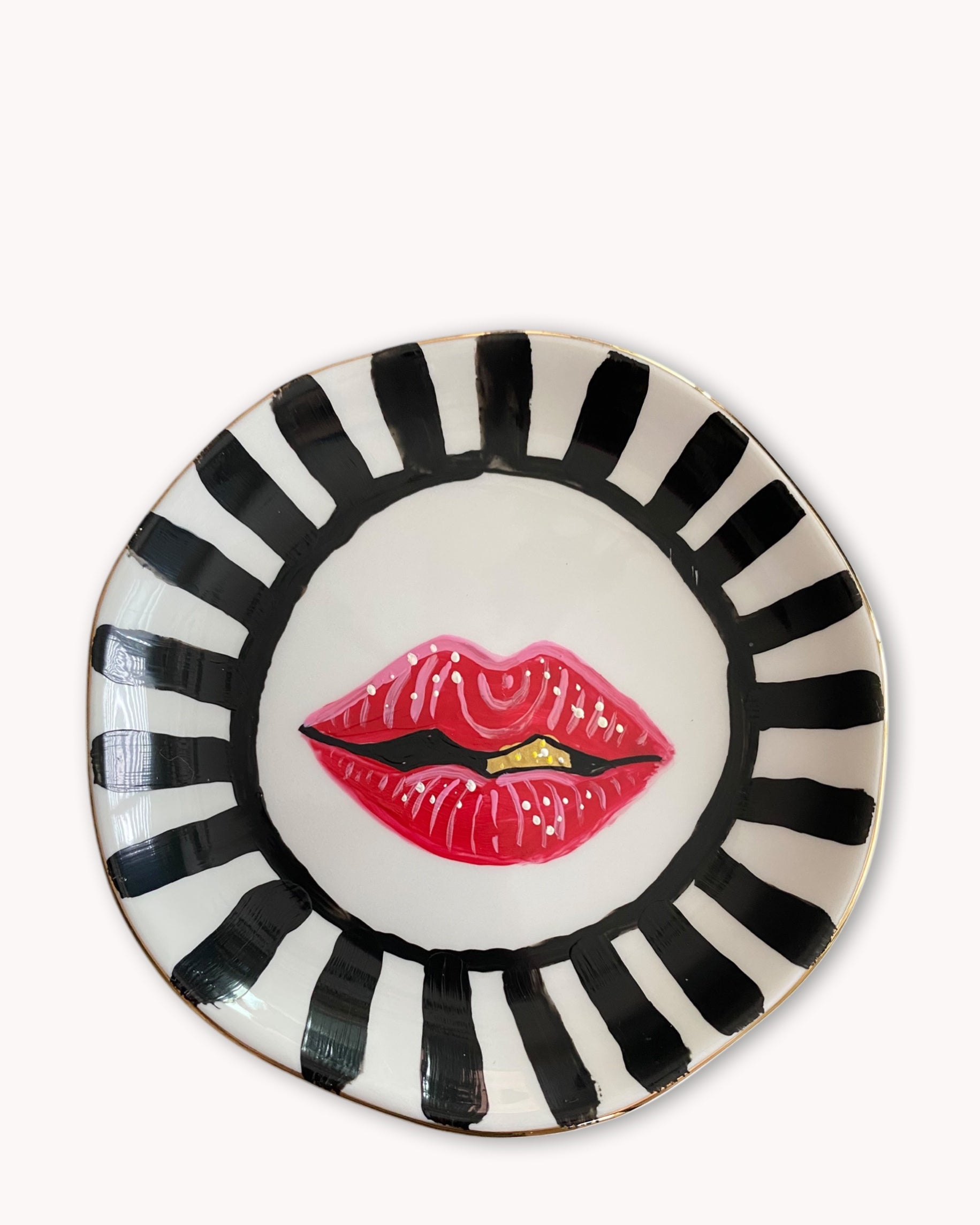 Lips Hand Painted 4.5 in Trinket Tray