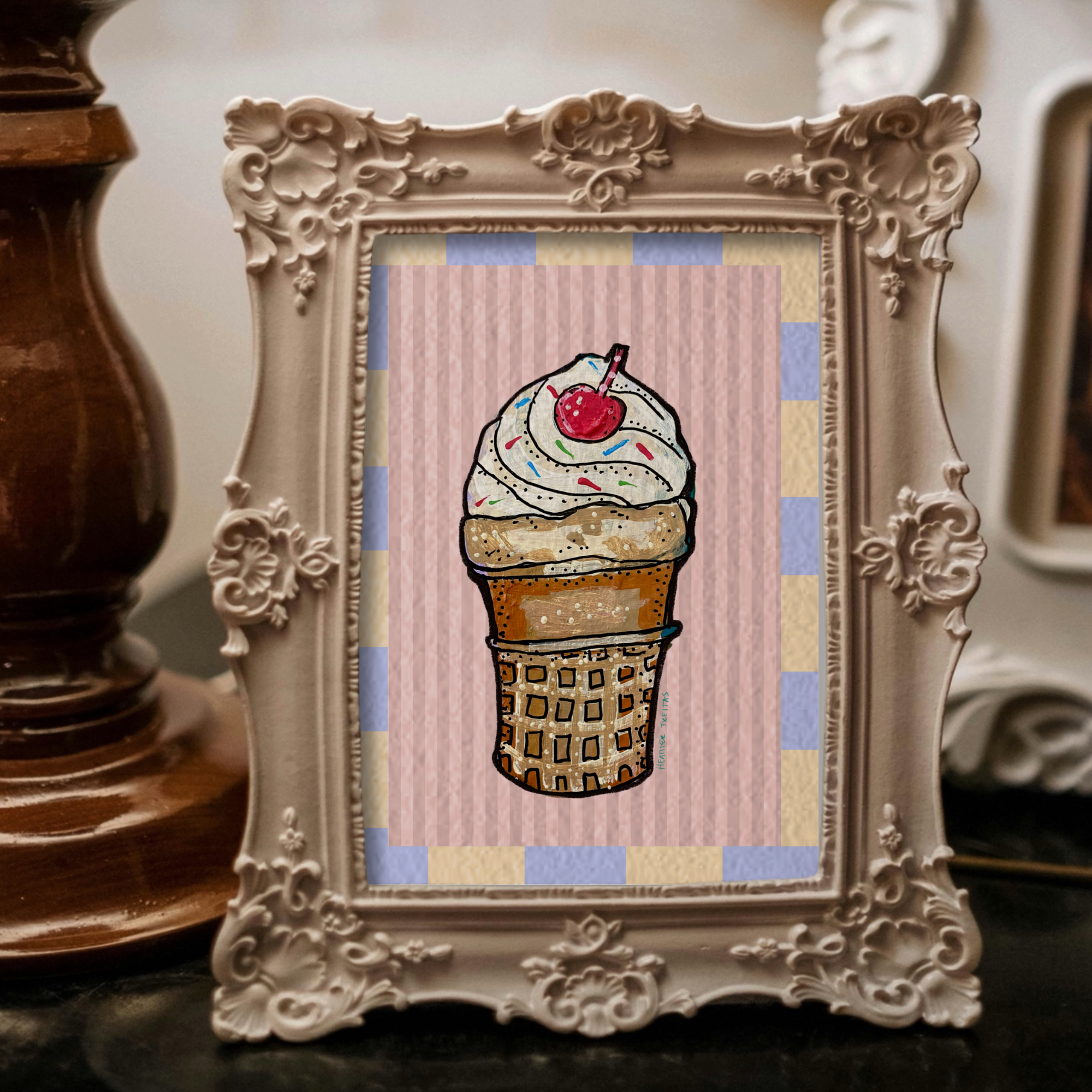 Vanilla Ice Cream Cone Mini Fine Art Print