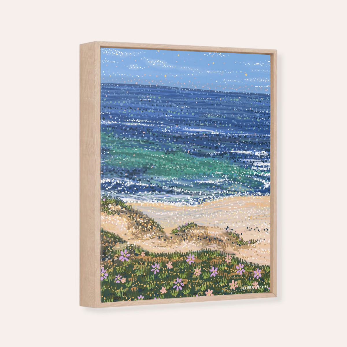 Daisy Tides Framed Fine Art Canvas Print
