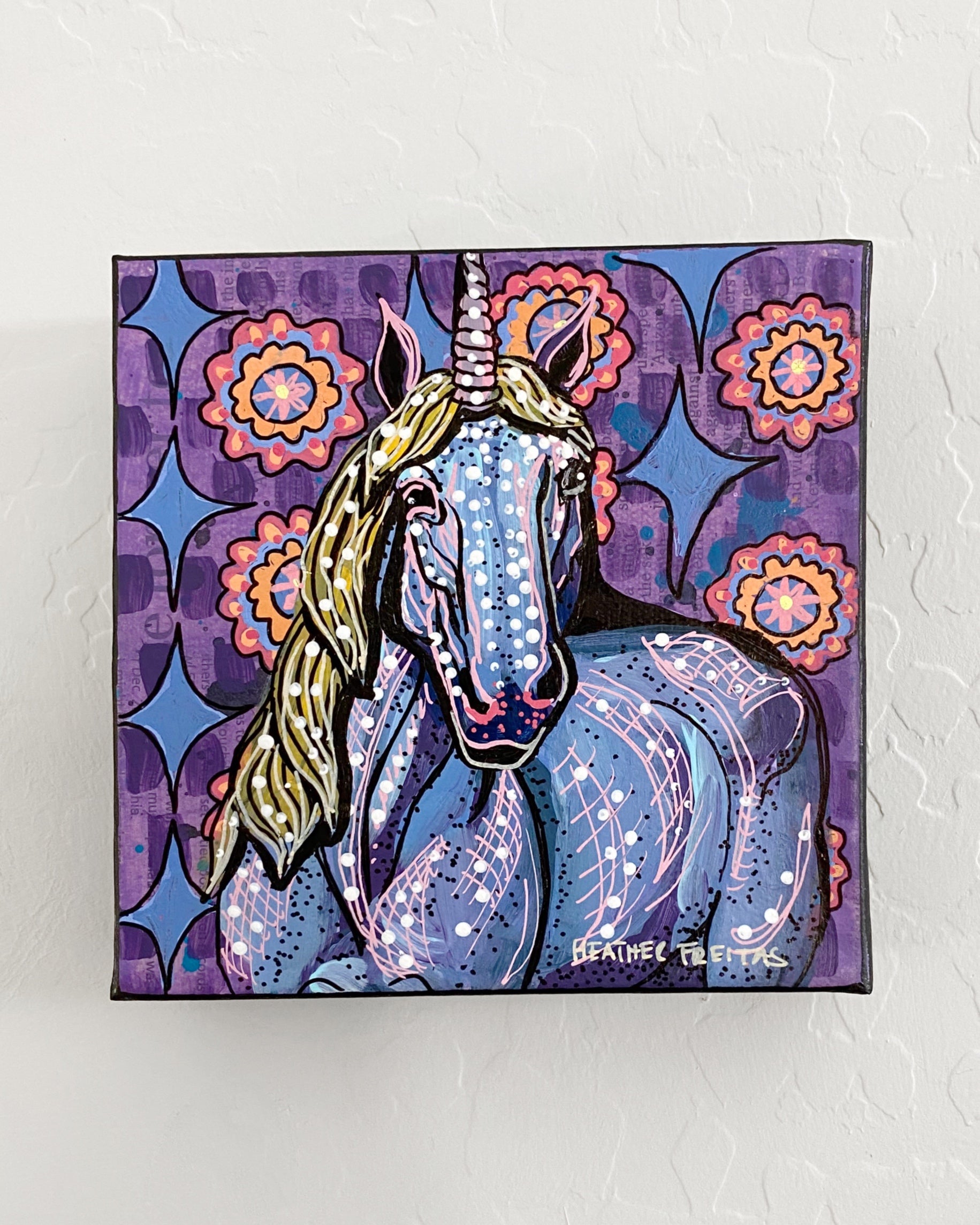 Purple Party Unicorn ( Original Painting )