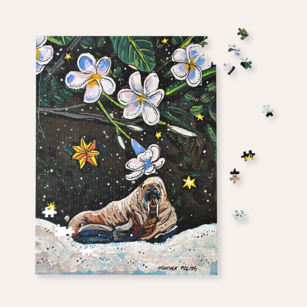 Walrus Plumeria Fine Art Puzzle