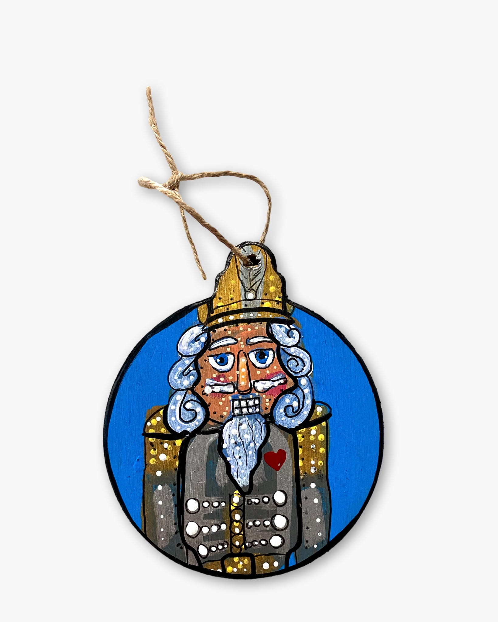 Blue Nutcracker Hand Painted Ornament - Heather Freitas - fine art home deccor