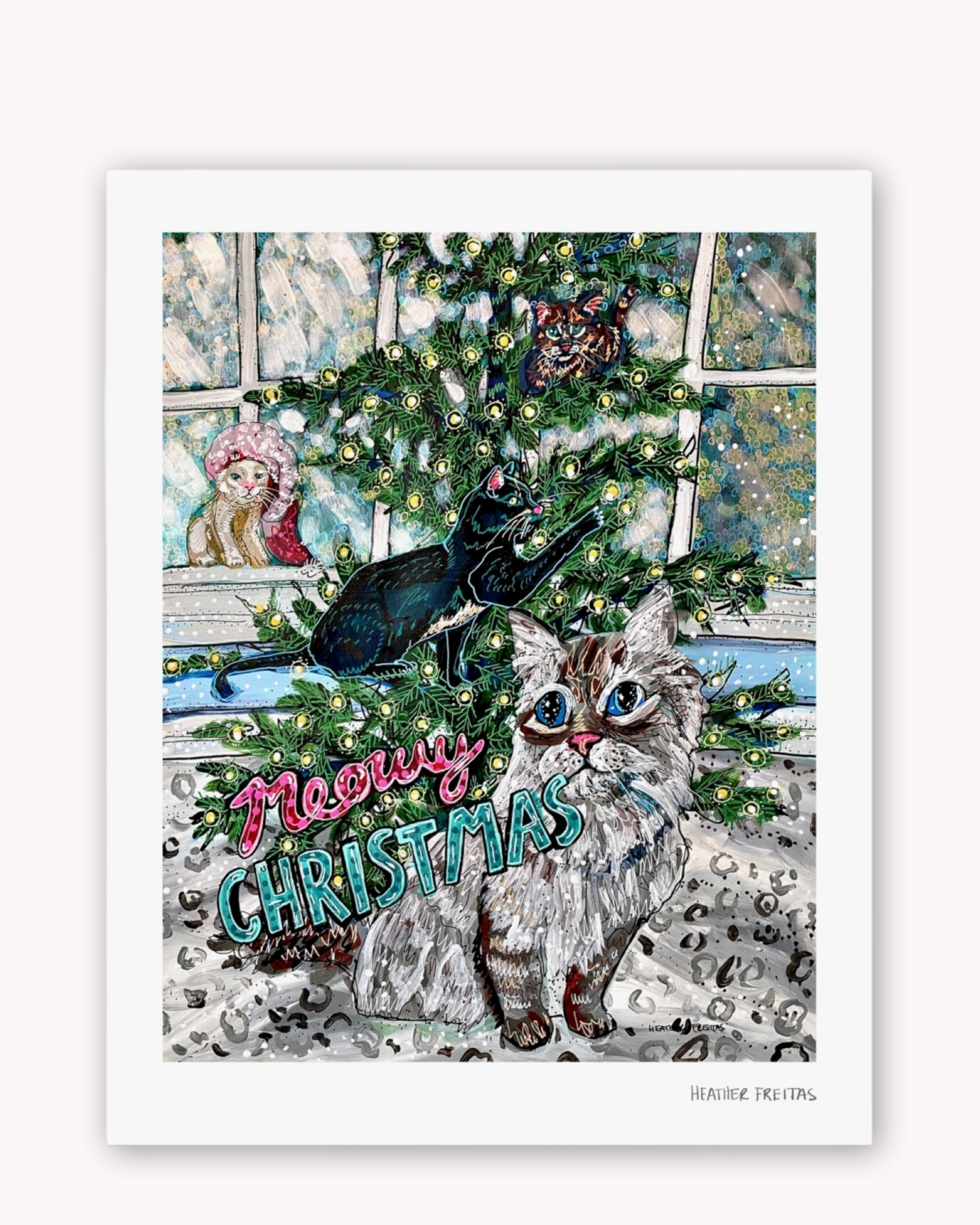 Meowy Christmas Fine Art Print