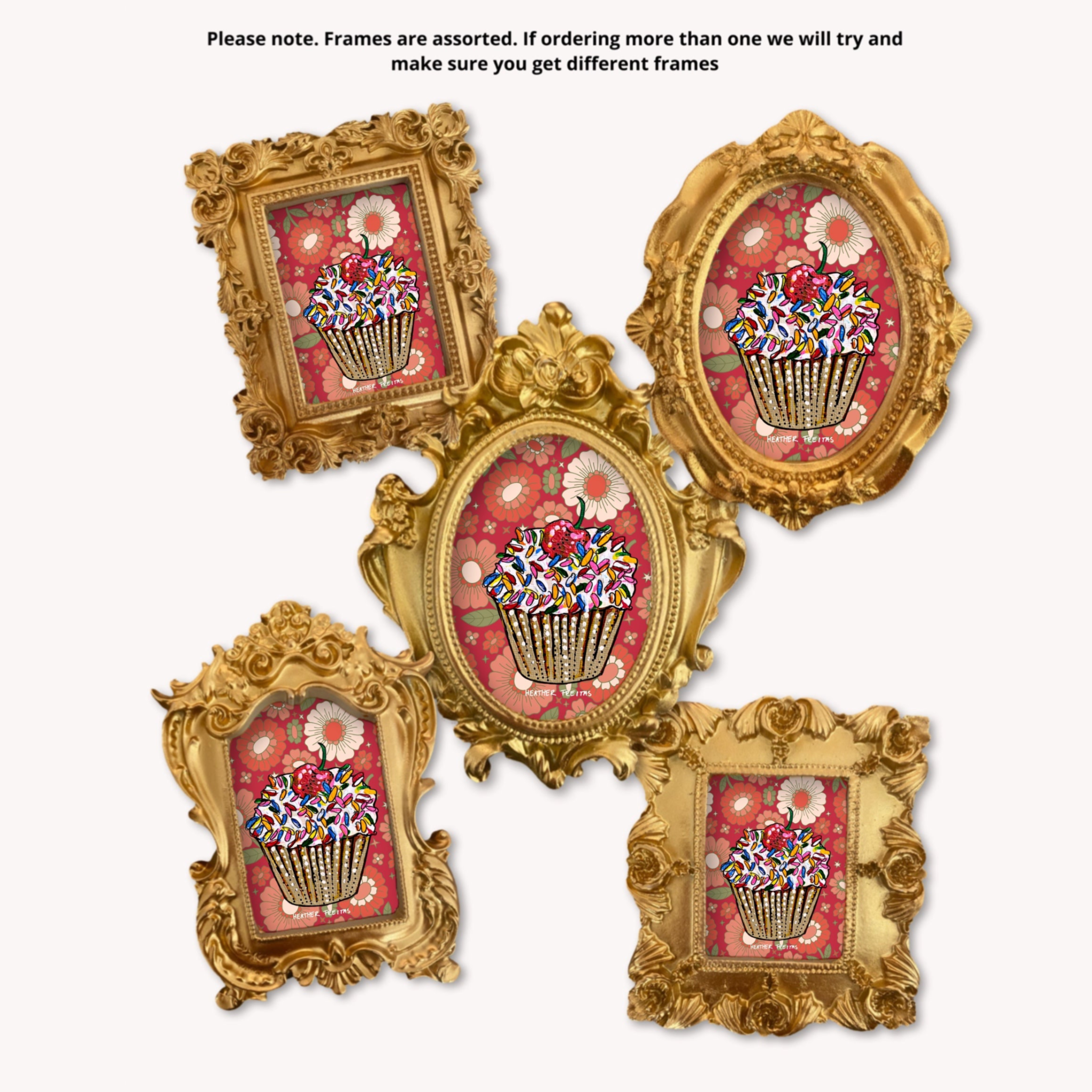 Cupcake Framed Small Magnet