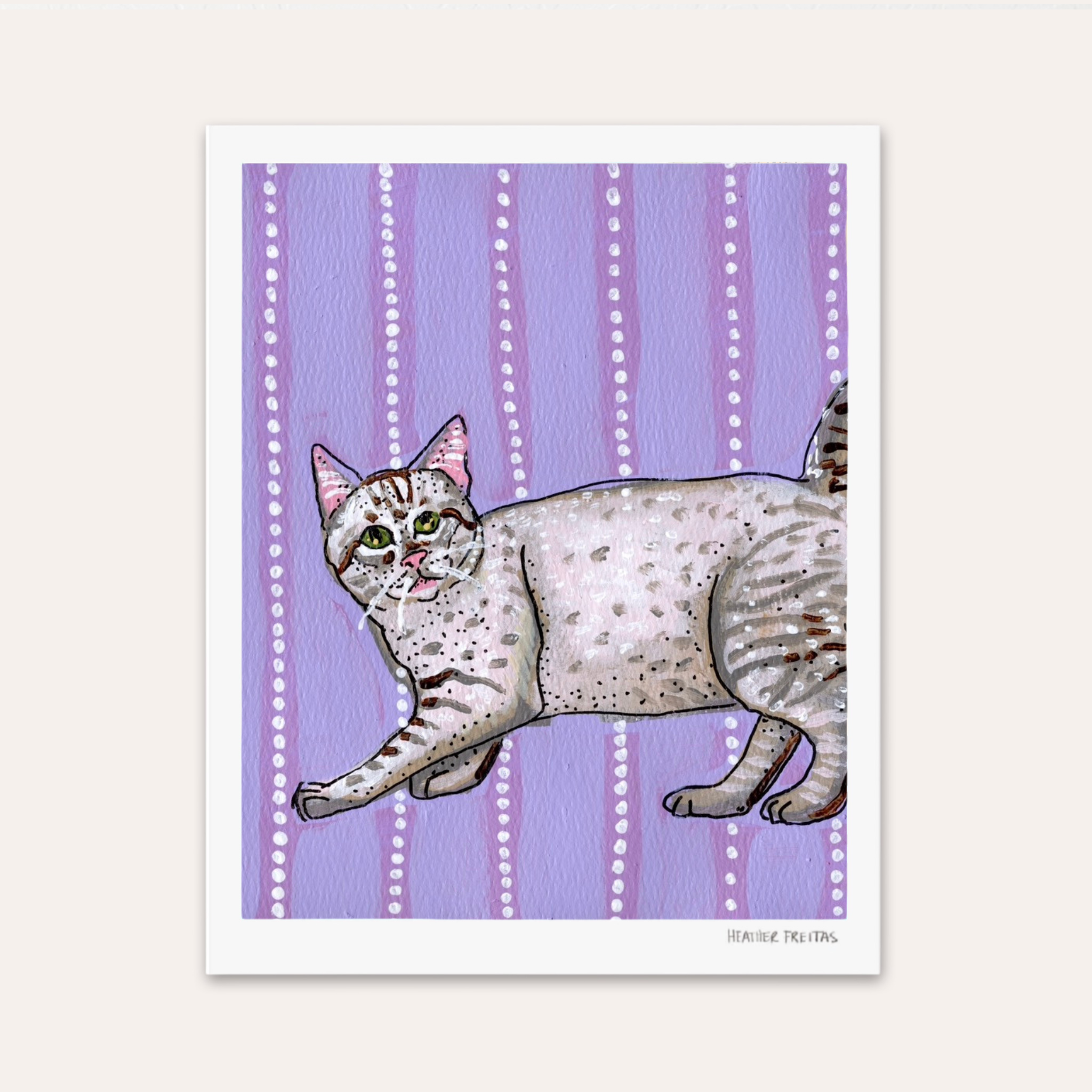 American Bobtail Cat Hand Signed Fine Art Print