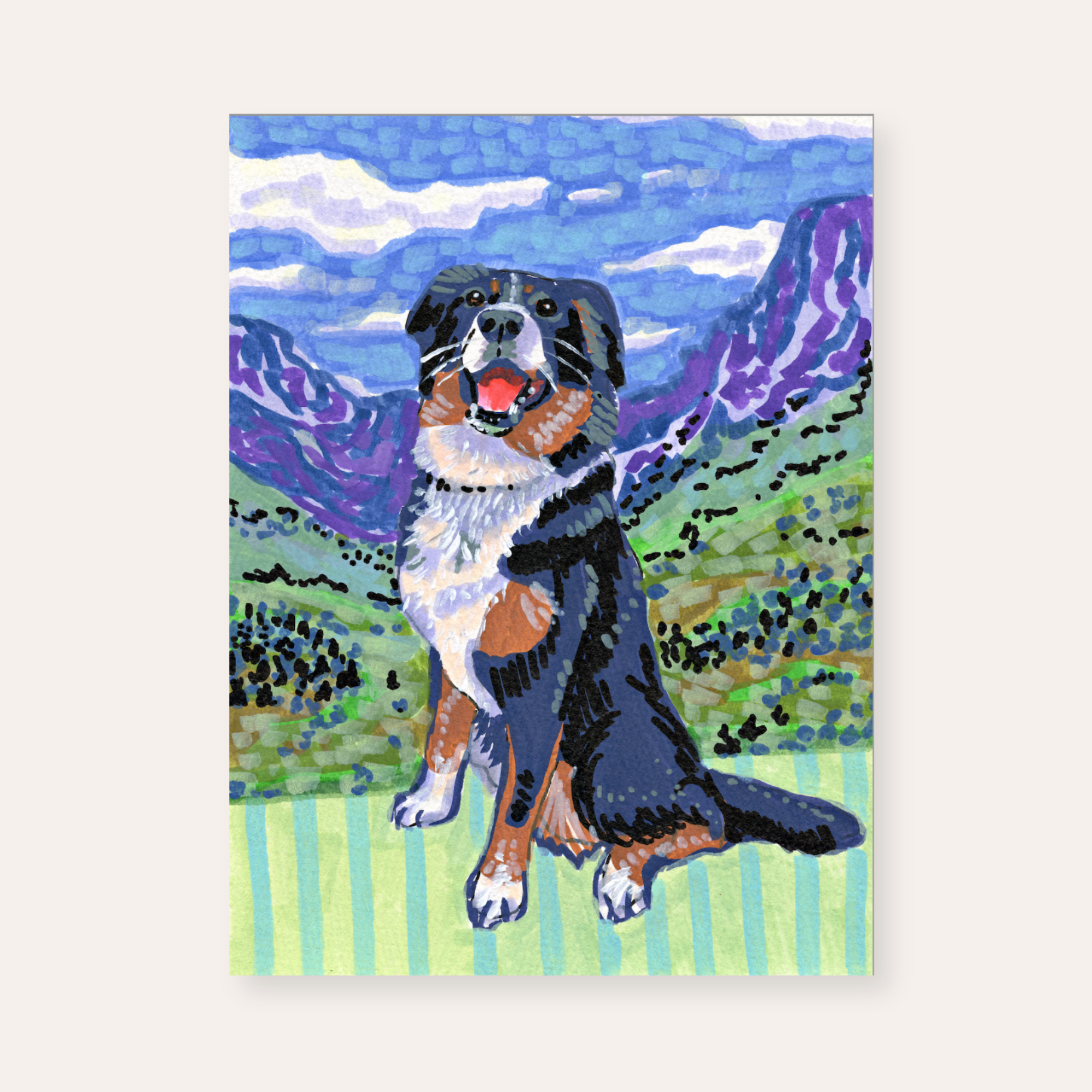 Bernese Mountain Dog ( original painting )