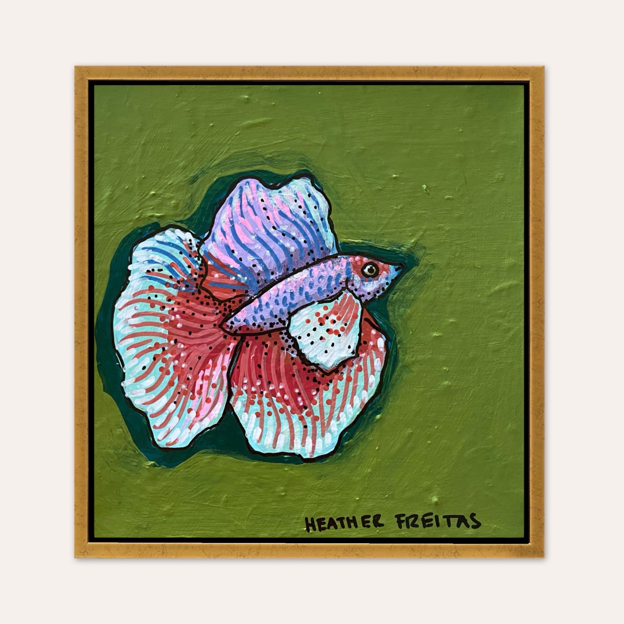 Purple / Red Betta ( original painting )