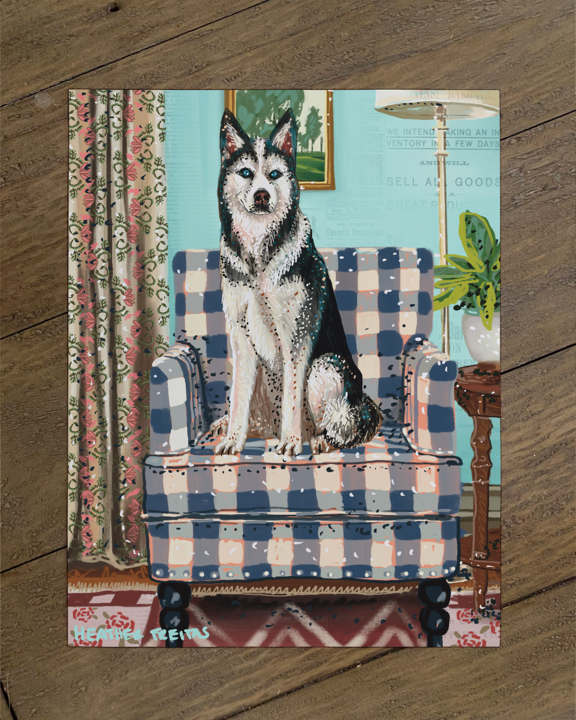Husky - Build Your Own Pet Portrait Paper Print