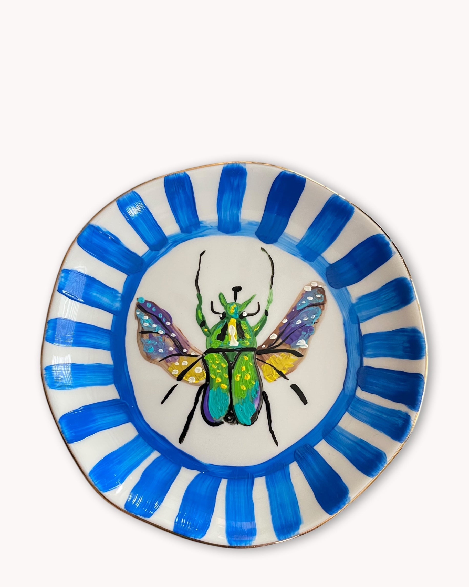 Scarab Hand Painted 4.5 in Trinket Tray