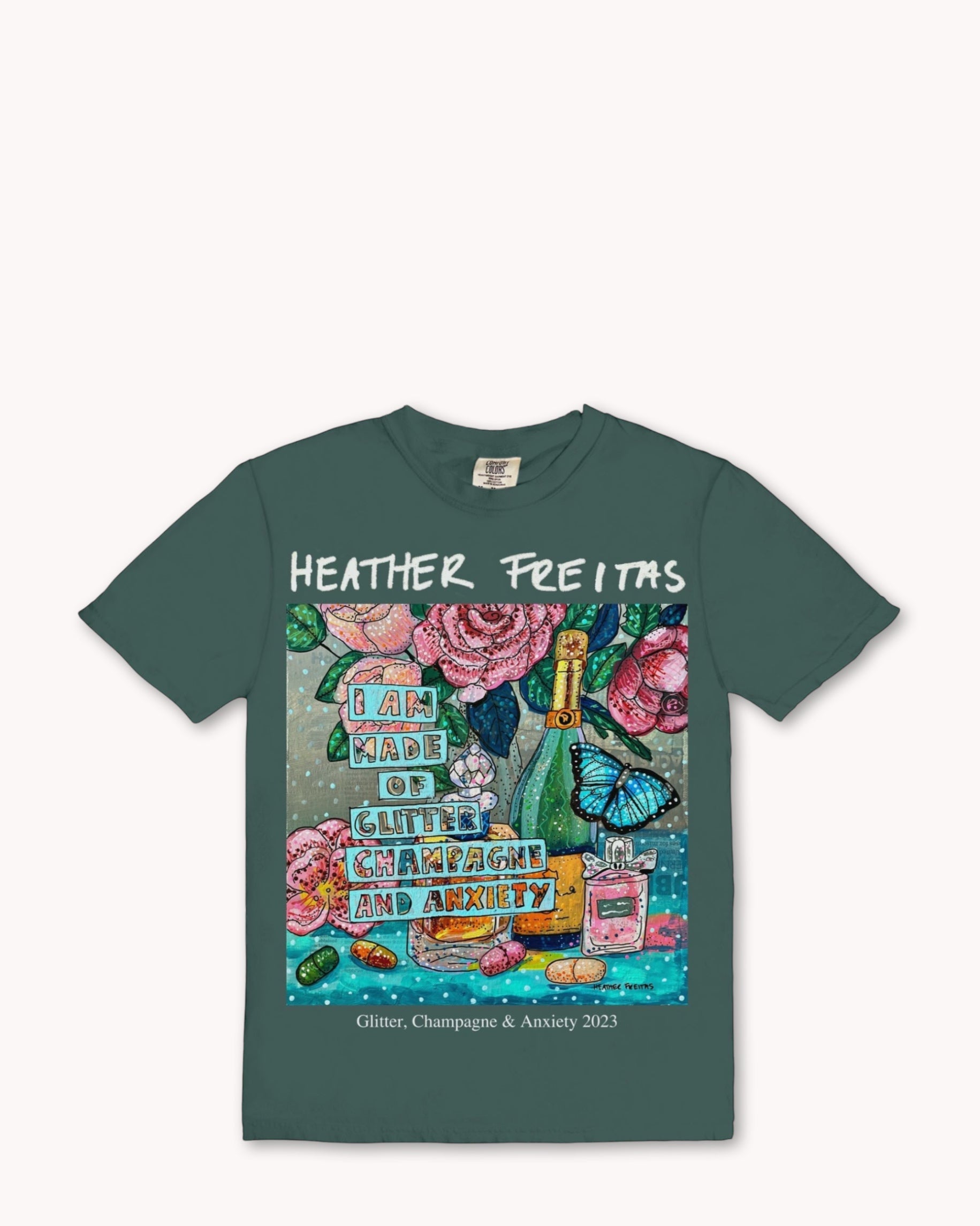 Glitter, Champagne & Anxiety Tee
