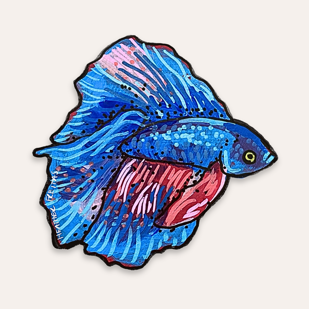 Blue Betta Betta Sticker
